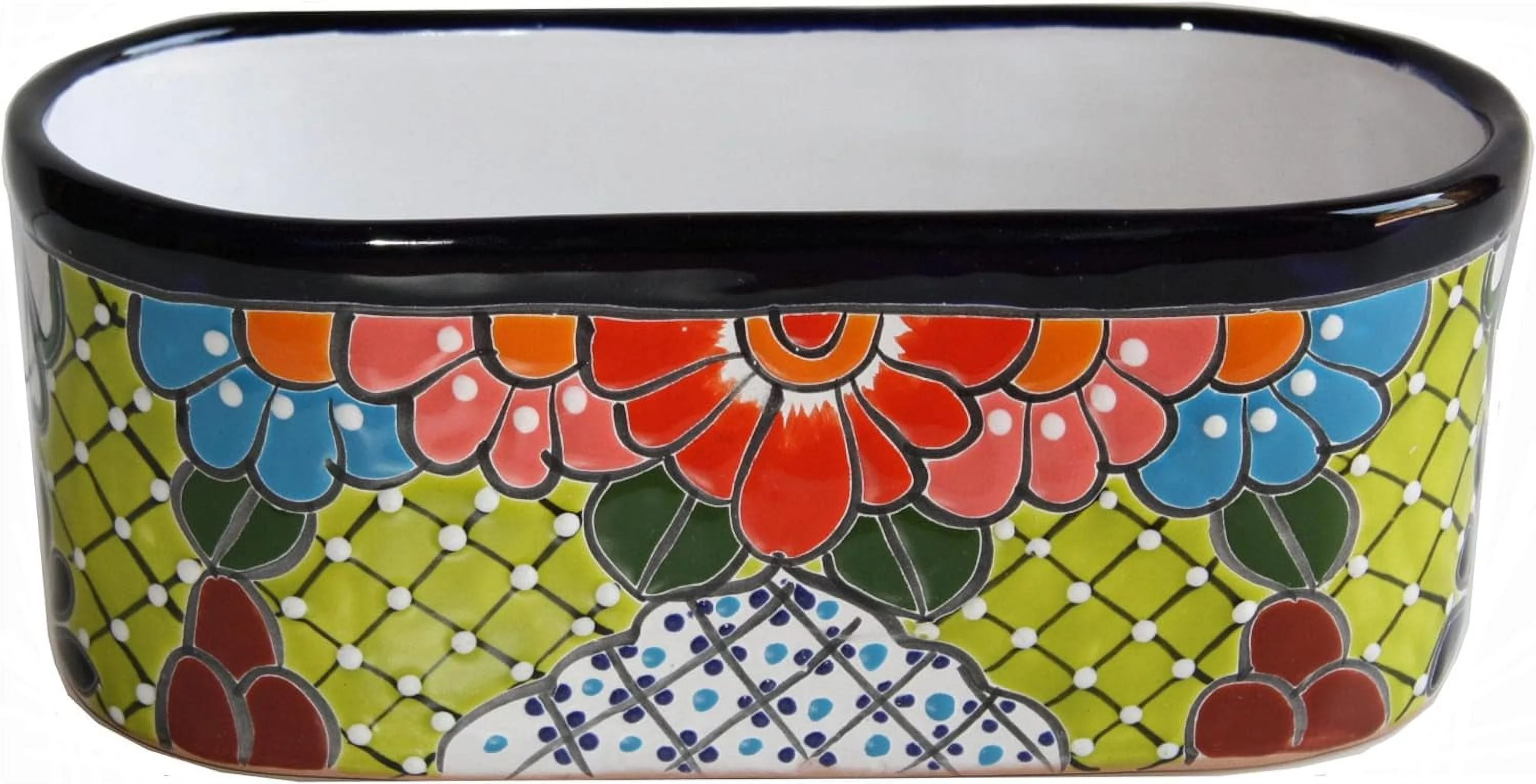 Cuna Mexican Colors Talavera Ceramic Garden Multicolor Size: 5Width*11.5Length*4.5Height Inches