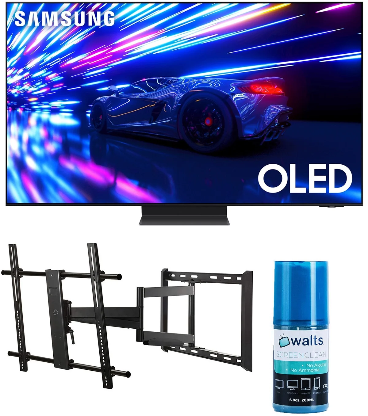 Samsung QN65S95DAFXZA 65 Inch OLED 4K Smart TV with Dolby Atmos with a Walts TV Large/Extra Large Full Motion Mount for 43-90 Inch Compatible TV's and Walts HDTV Screen Cleaner Kit (2024)