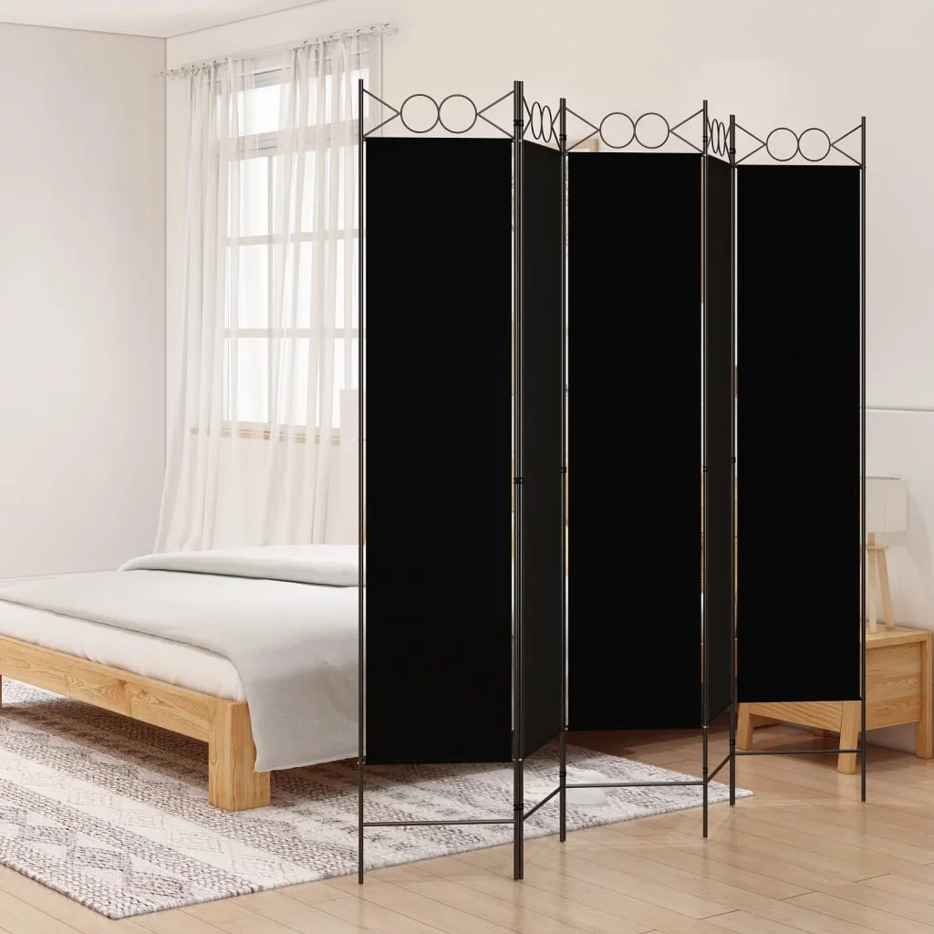 Anself 5-Panel Room Divider Black 78.7