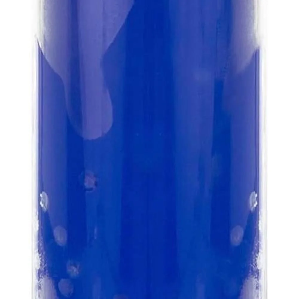 3 Pcs Unscented Blue 7 Day Devotional Prayer Glass Container Candle, Premium Wax  2 Inch X 8 Inch, Great For Sanctuary, Vigils, Prayers, Blessing, Religious  More