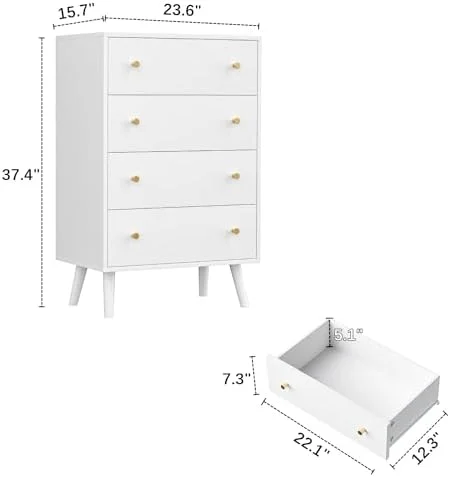 xrboomlife Dresser for Bedroom  Modern Black Dresser with 6 Drawers  Wide Chest of Drawers with Gold Handles