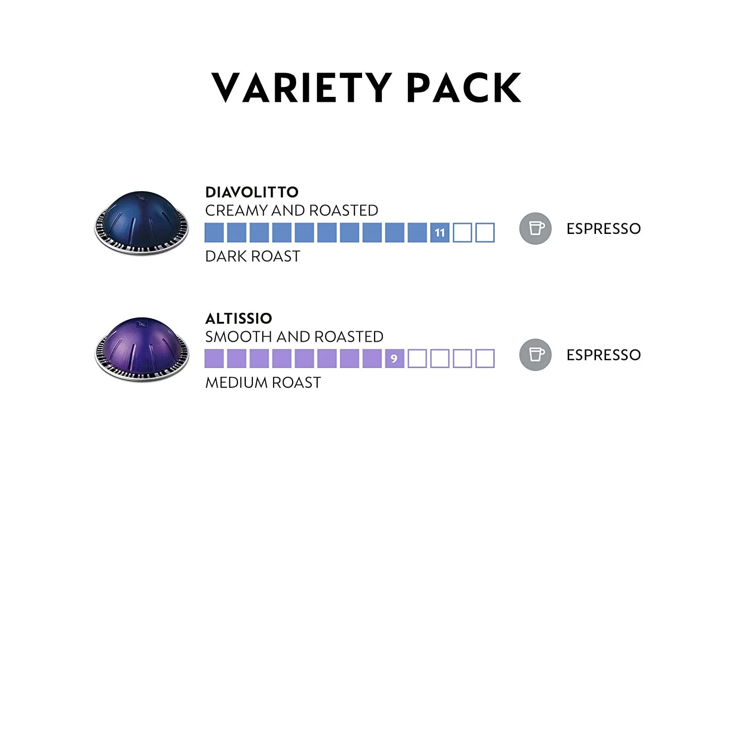 Espresso, Bold Variety Pack, Medium And Dark Roast Espresso Coffee, 40 Count Coffee Pods, Brews 1.35Oz, 1.35 Fl Oz (Pack Of 40)