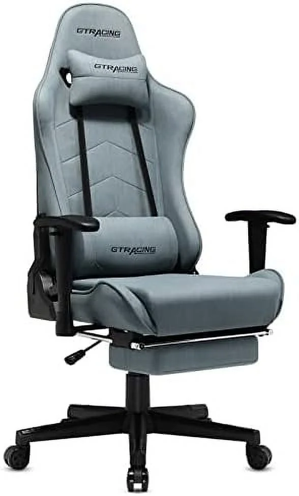 TQJKLFDY Gaming Chair with Footrest  Ergonomic Racing Style Reclining Computer Chair with Lumbar Support and Height Adjustable Swivel Seat (Ivory)