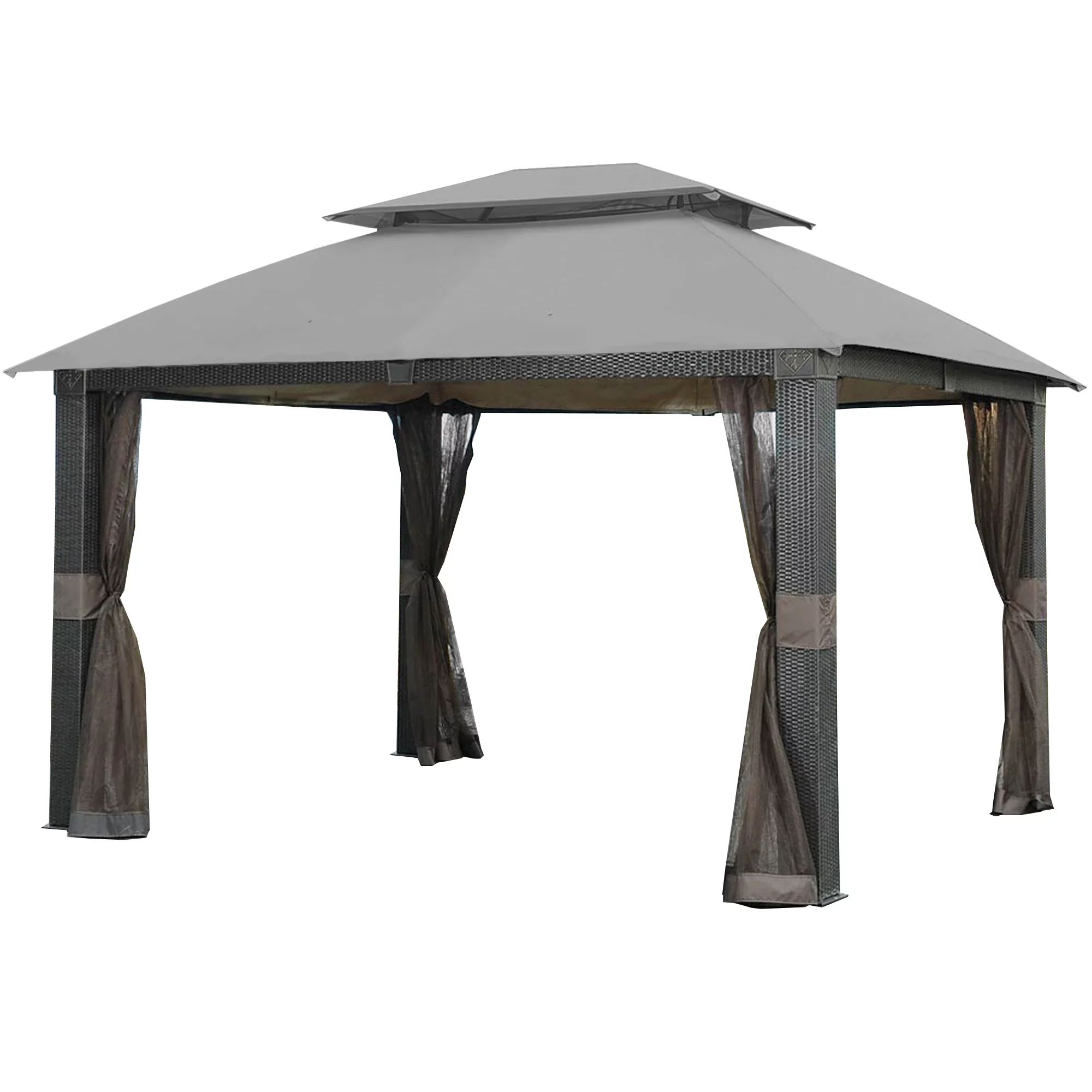 Garden Winds Replacement Canopy Top Cover for the Revella Gazebo - Slate Gray