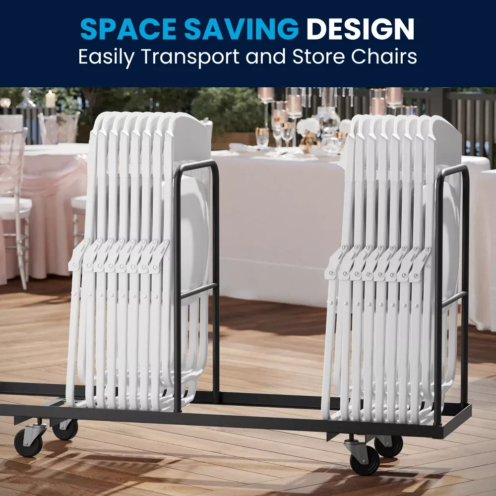 YZL 2 Pack 500 lb. Capacity Heavy Duty Plastic Folding Chair with Built-in Ganging Brackets