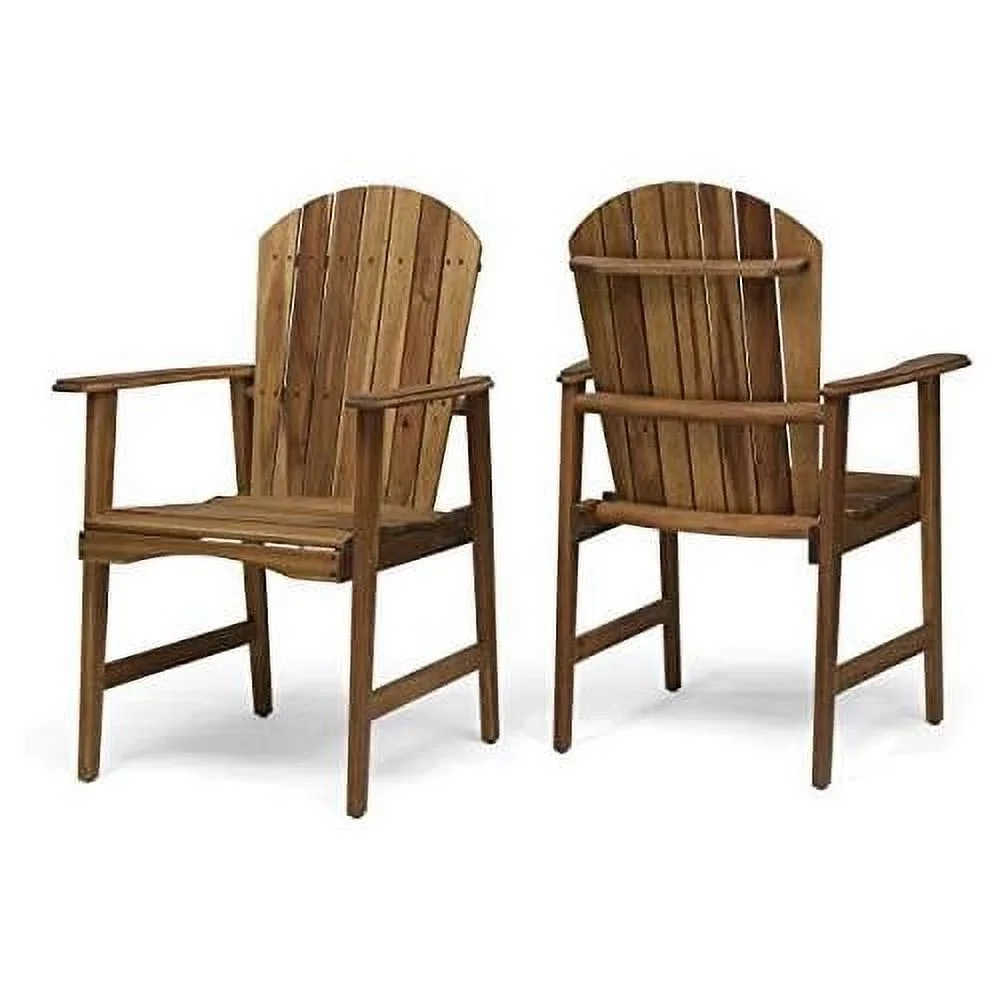 Easter Outdoor Weather Resistant Acacia Wood Adirondack Dining Chairs (Set Of 2), Natural Finish