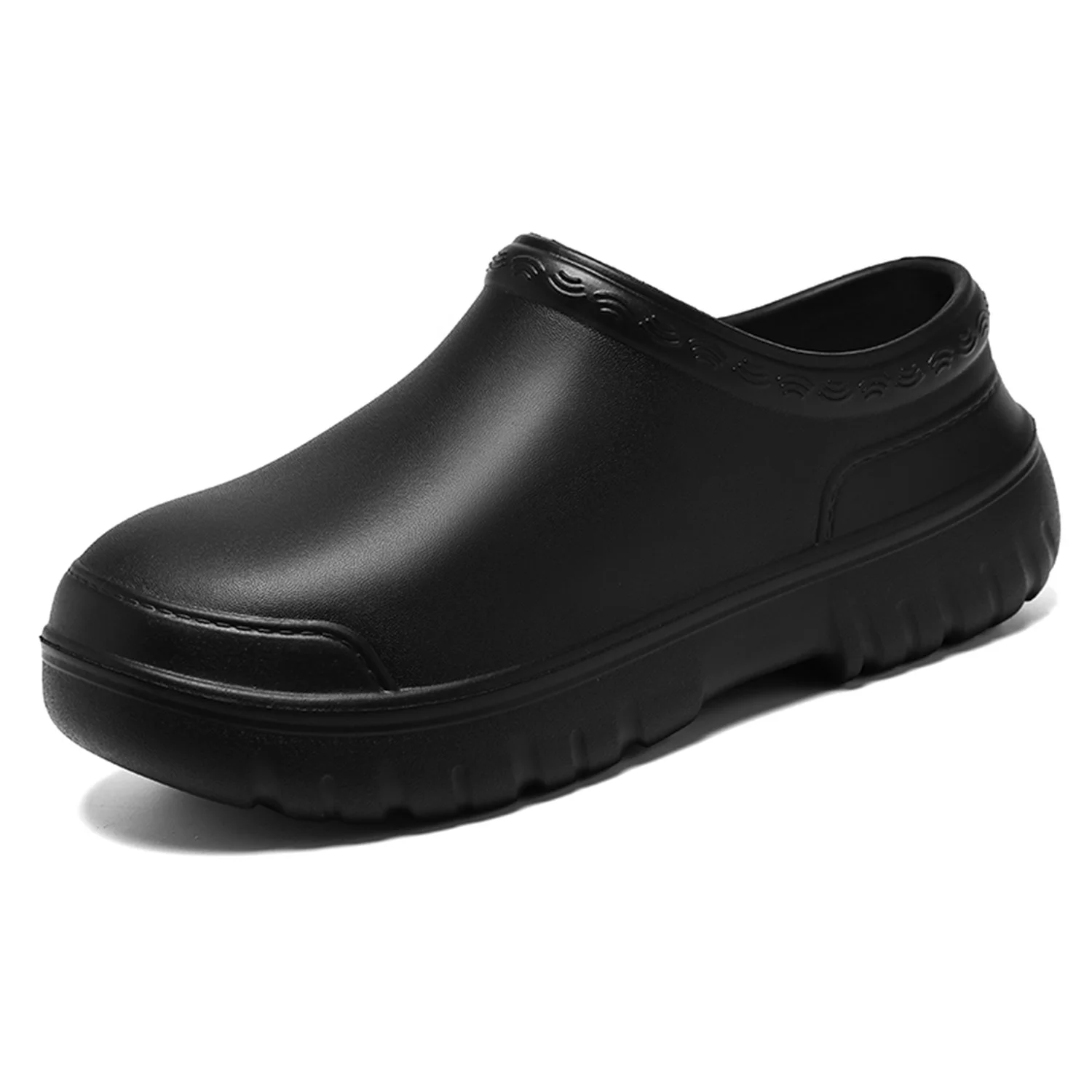 HEBELEENA Black Non Slip Work Shoes for Women Waterproof Nurse Shoes Men Chef Shoes