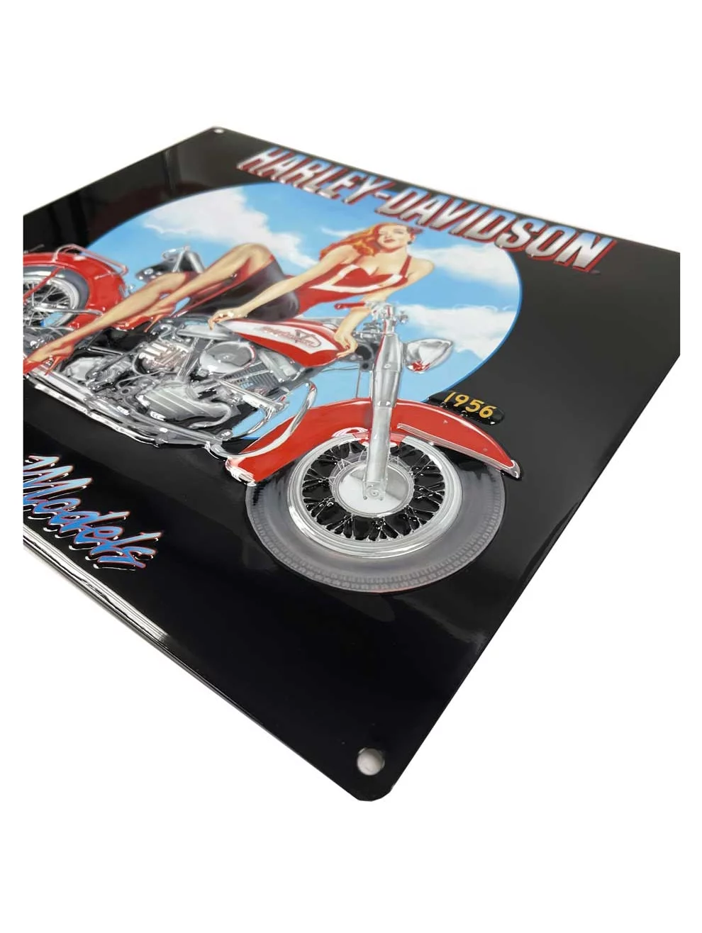 Harley-Davidson - Classic Model's Babe Embossed Tin Sign Tin Sign - 15x13