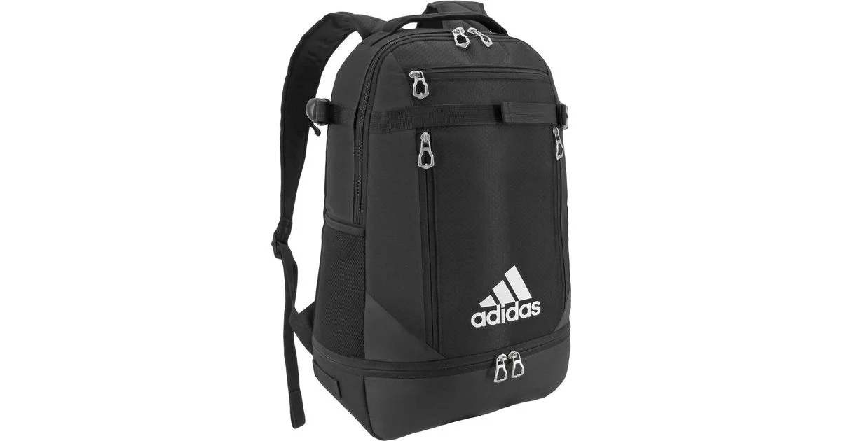 New Adidas Unisex Utility Team Backpack Black/Silver 100% Polyester
