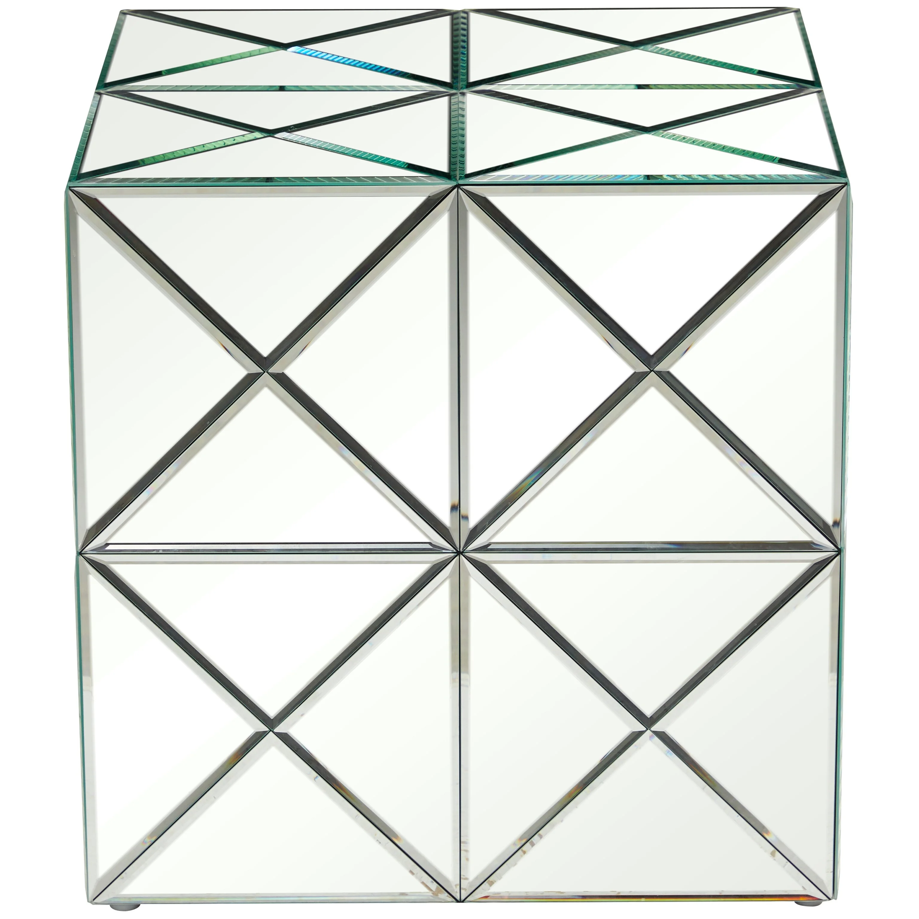 Studio 350 Clear Glass Glam Accent Table - 18 x 18 x 18