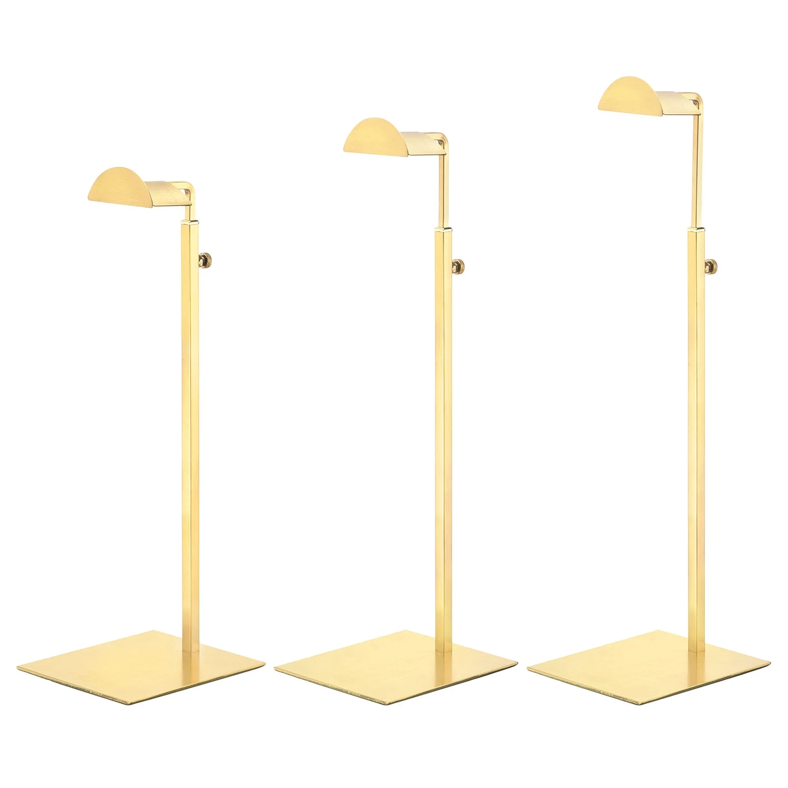 Purse Display Stand Set 3 Pack Metal Adjustable Handbag Rack Single Hook Holder for Boutique Store Gold