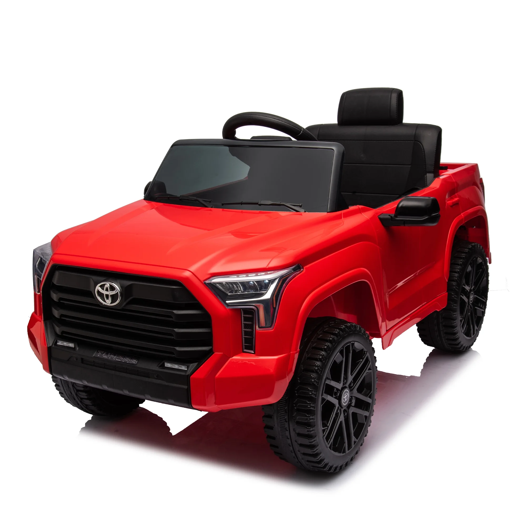 12 V Kids Ride on Car Officially Licensed Toyota Tundra Pickup, Battery Powered Toy Electric Car w/Remote Control, MP3, Bluetooth, LED Light, Ride On Toy w/3 Speeds and Suspension System, Red