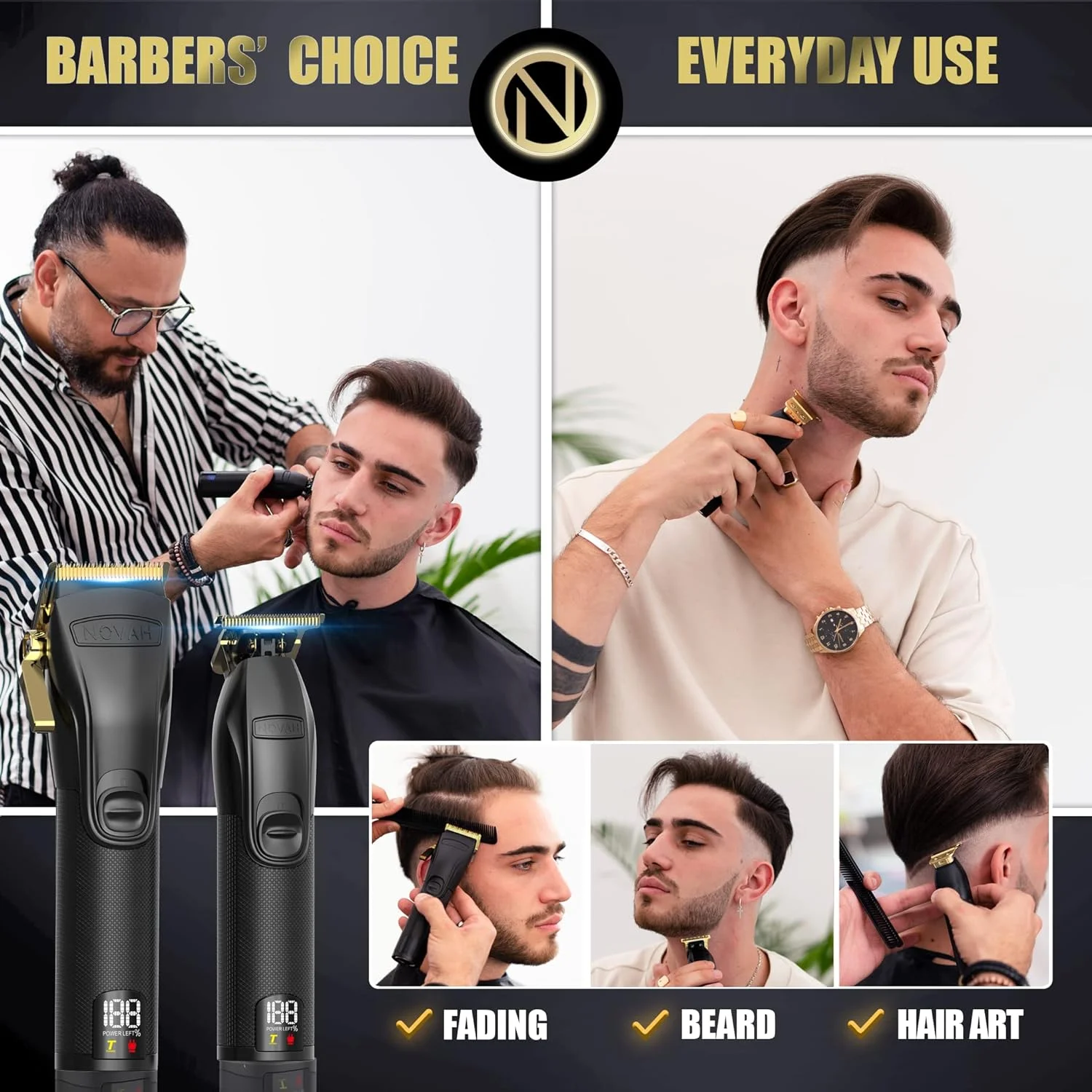 Novah® Barber Series Hair Clipper and Trimmer Set