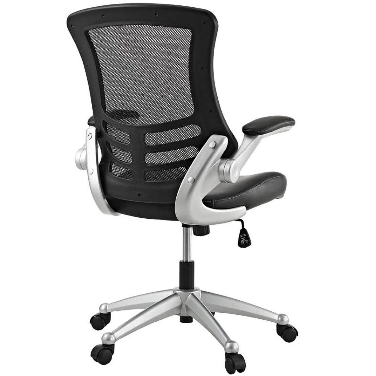 Scranton & Co Modern Faux Leather Mesh Office Chair in Black