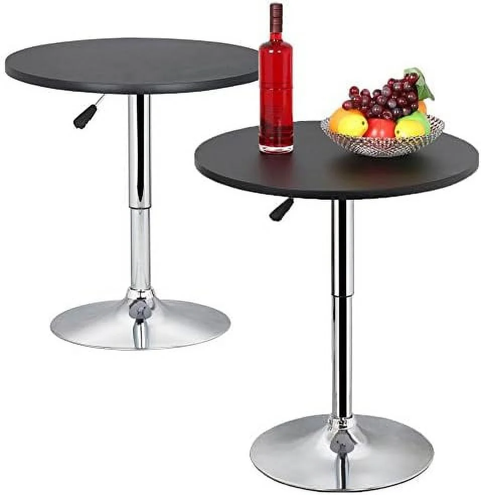 TQNJYGX Modern Round  Table Adjustable Bistro Pub Counter Swivel Cafe Tables