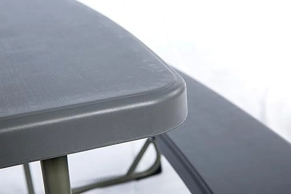 TJCGDTY Aryka Kid's Gray Easy Fold Waterproof  Stain and Impact Resistant Plastic Picnic Table with  and Gray Steel Tube Frame