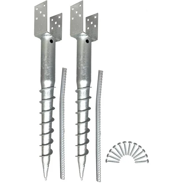 Ashman Online, Ground Metal Screw, Silver Color, U-Model Screw in Post Stake - 27