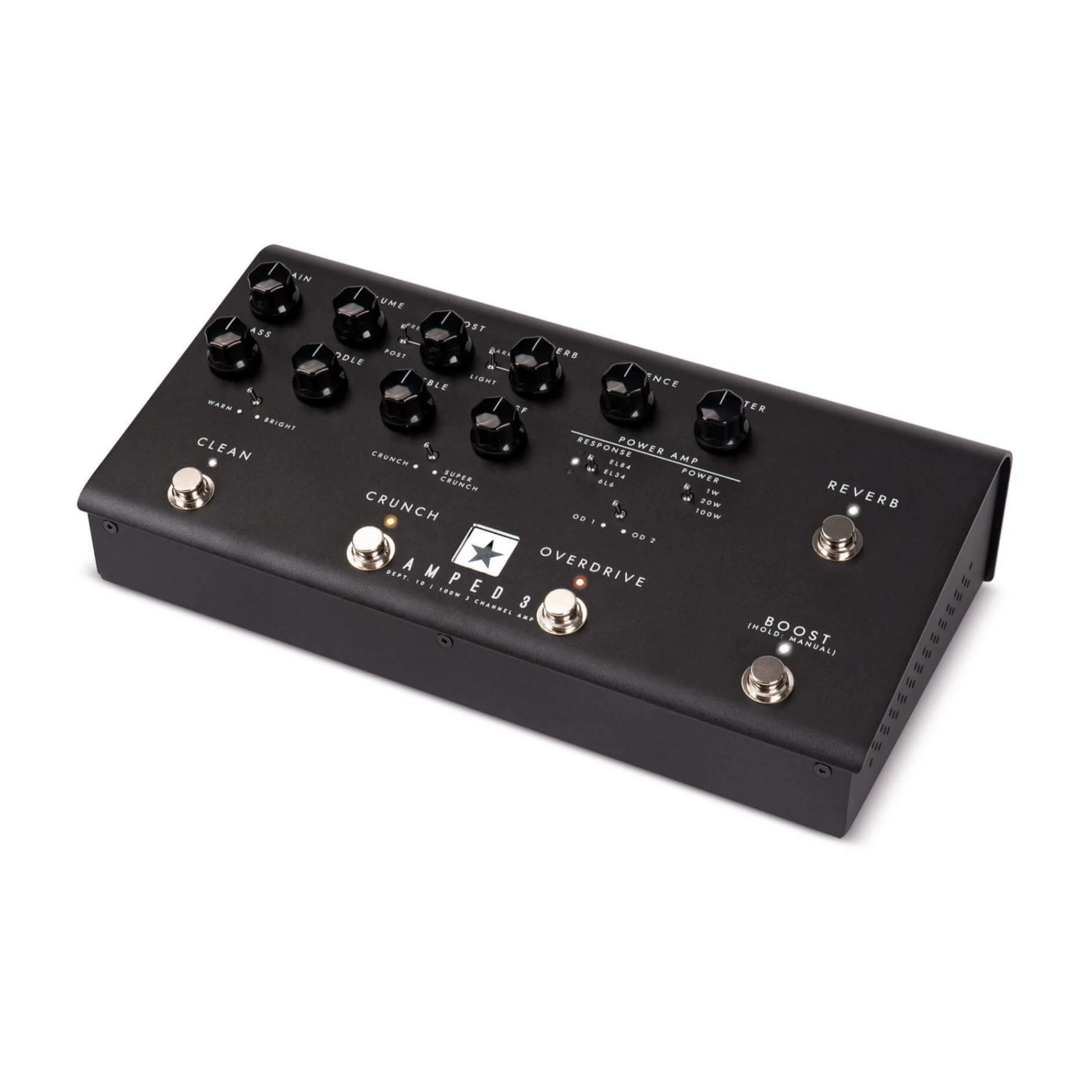 Blackstar AMPED3 Electric Guitar Effect Power Amplifier Pedal, Black