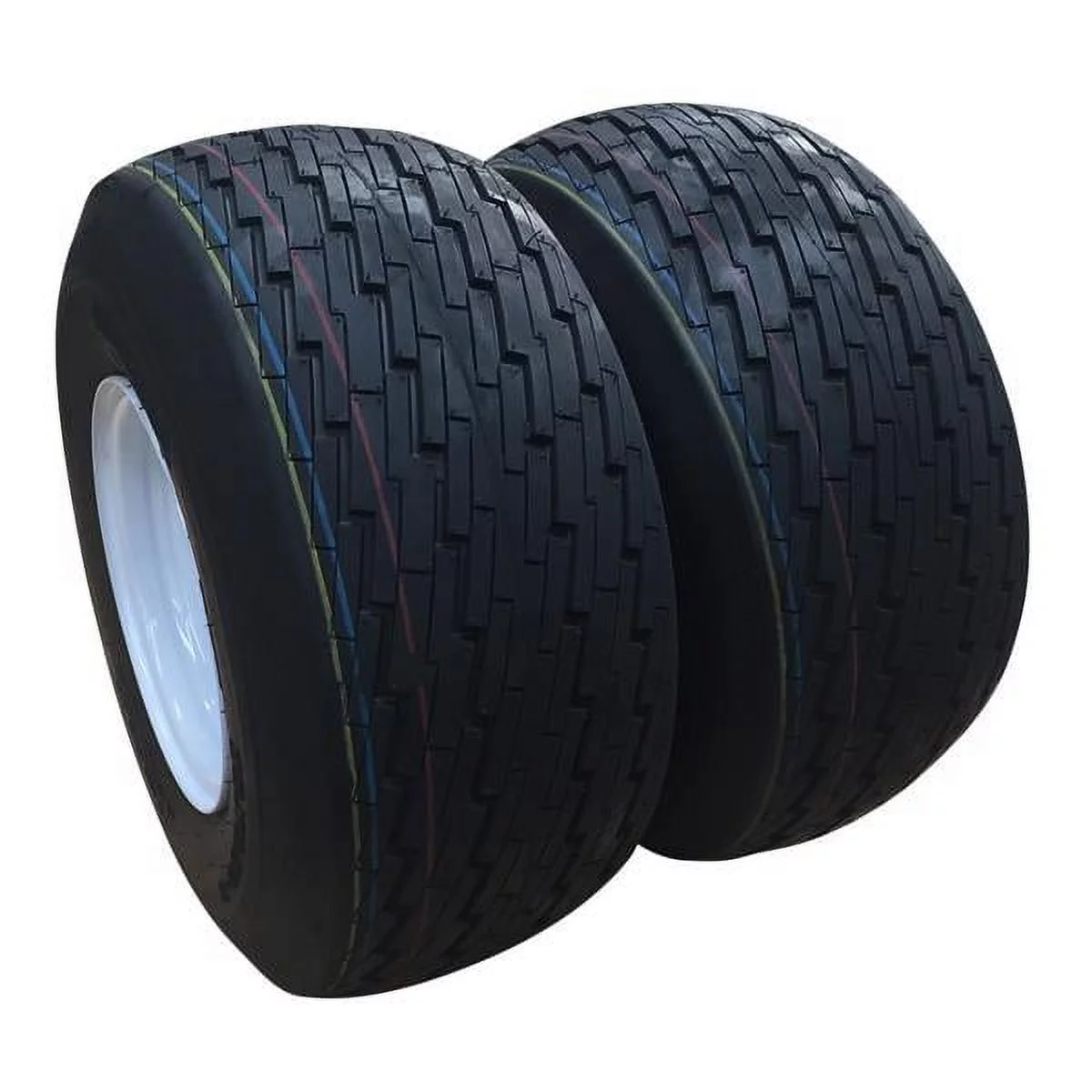 Teledu 18x8.50-8 LRB 4 PR Bias Golf Cart Tires 4 Lug White Wheel QM510