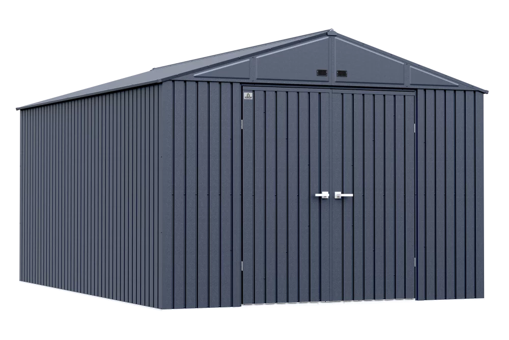 Arrow Elite Steel Storage Shed, 10x14, Anthracite