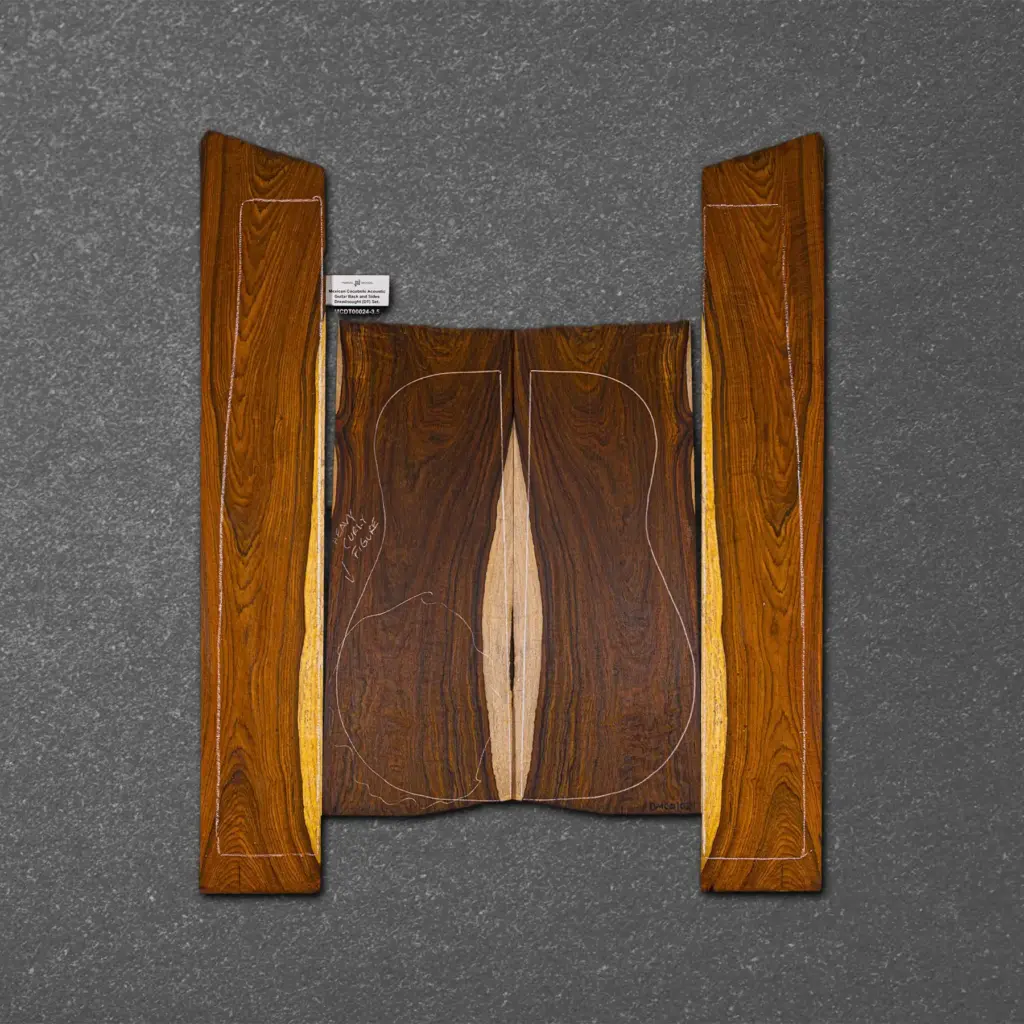 Mexican Cocobolo Acoustic Guitar Back and Sides Dreadnought (DT) Set. – MCDT000024-3.5