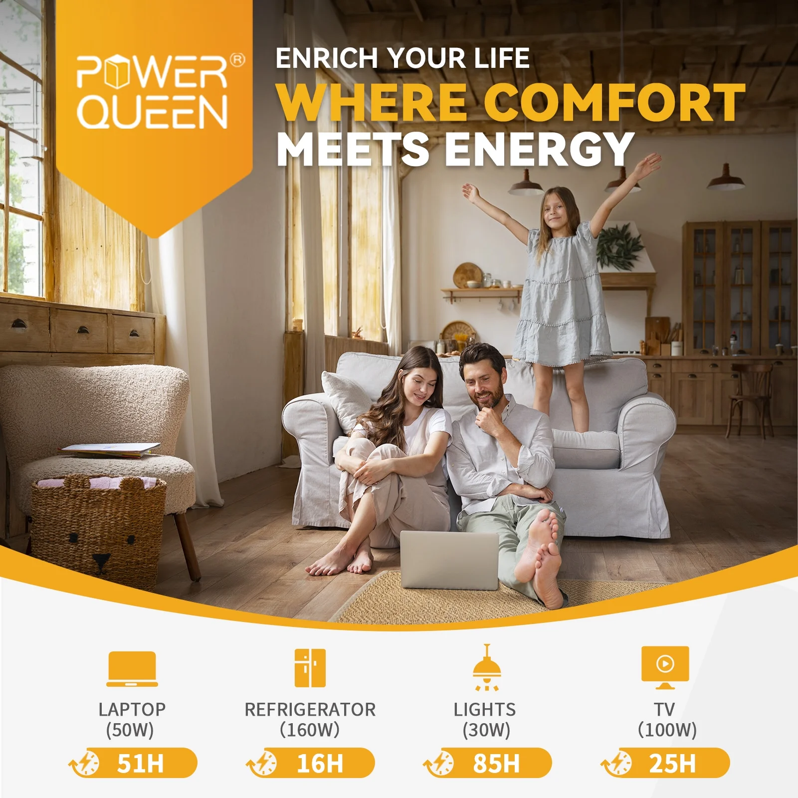 Power Queen 12V 200Ah LiFePO4 Lithium Battery with 14.6V 20A Charger for RV, Solar