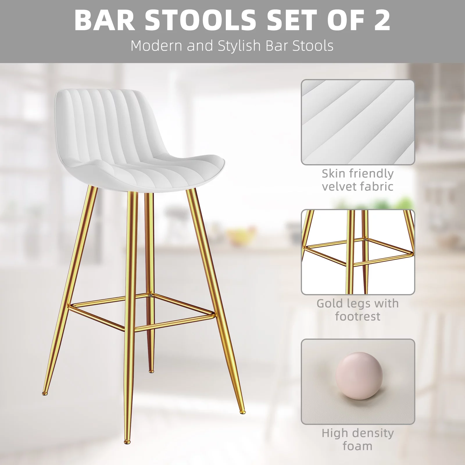 Homezeer Bar Stools Set of 2,  27