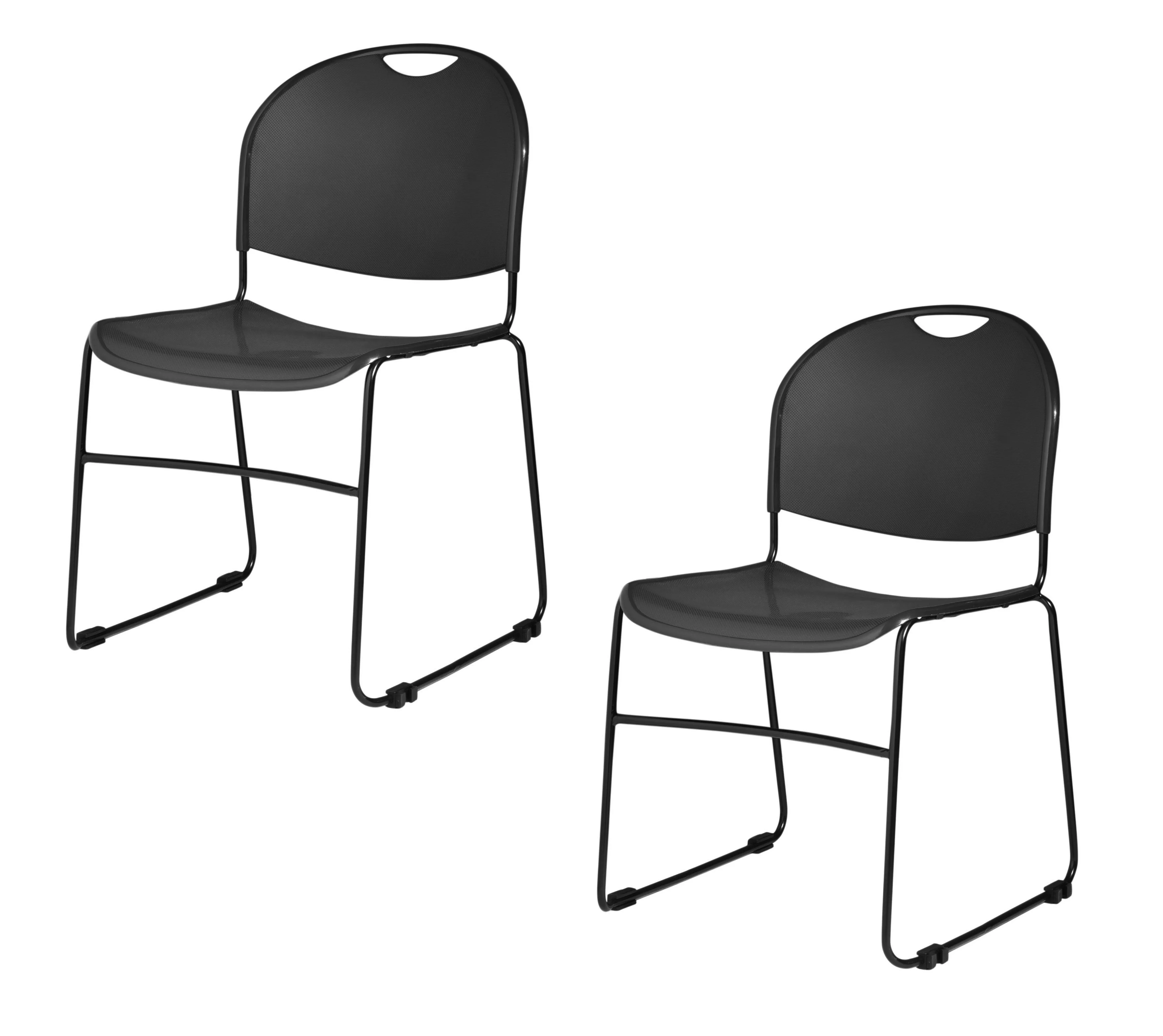 Hampden Furnishings Stella Collection Basics Stack Chair, Black, Pack of 2