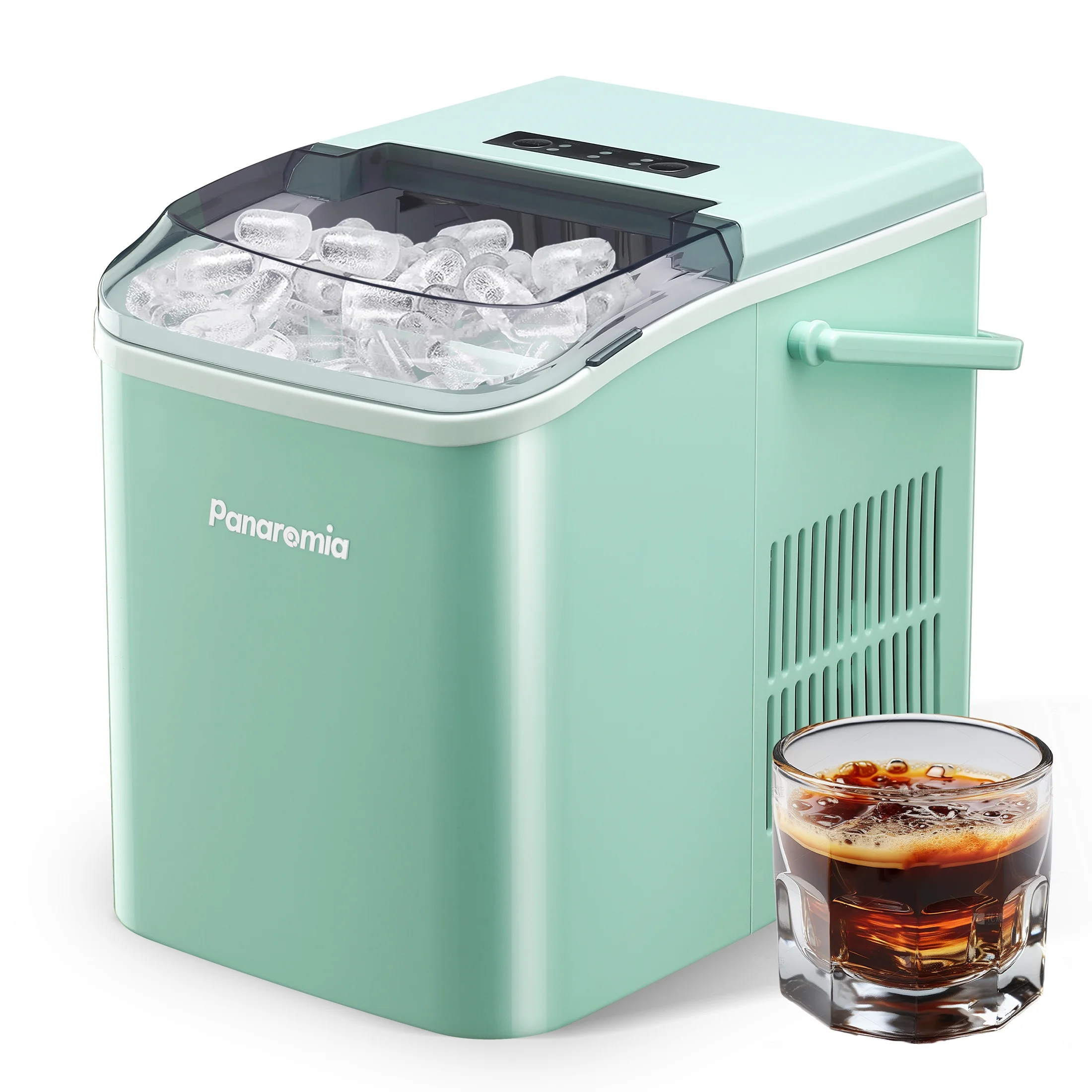 Ice Makers Countertop,Self-Cleaning Portable Ice Machine with Ice Scoop and Basket,26.5lbs in 24Hrs, 9 Cubes Ready in 8 Mins