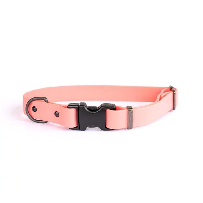 Euro-Dog 684334537014 Luxury PVC Coated Nylon Soft Waterproof Collar, Coral - Extra Large