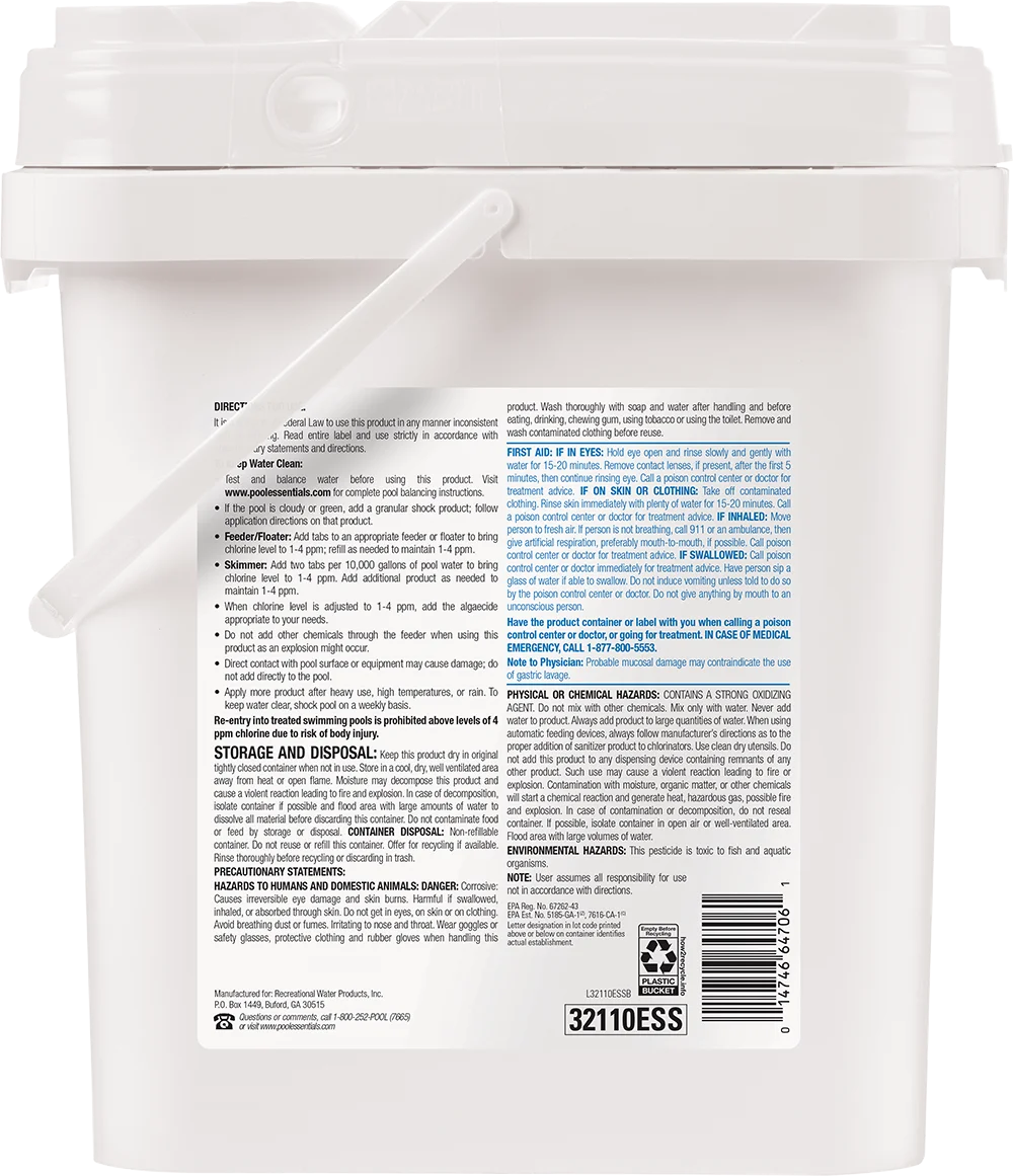 Pool Essentials 3-Inch Chlorine Tablets for Swimming Pools, 10 lbs