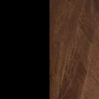 Edenbrook Urban Round Metal 3-Tier Accent Side Table, Black Base with Brown Wood Top