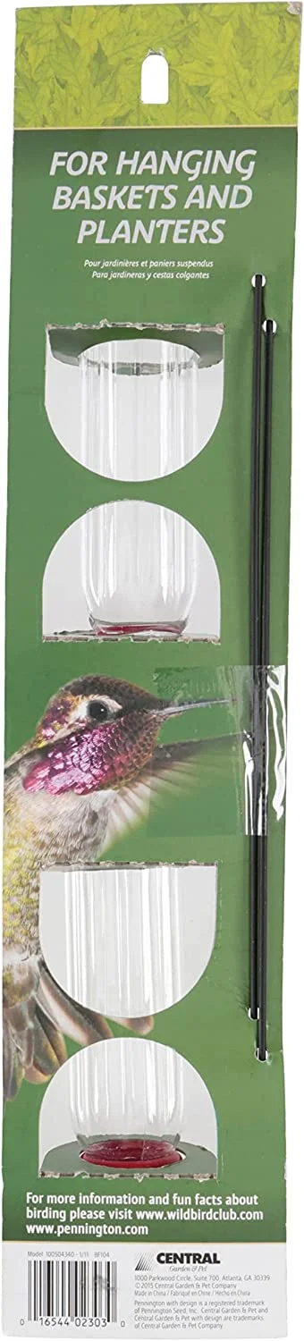 Pennington, Mini Red, Hummingbird Feeder with Hangar, 2 Pack