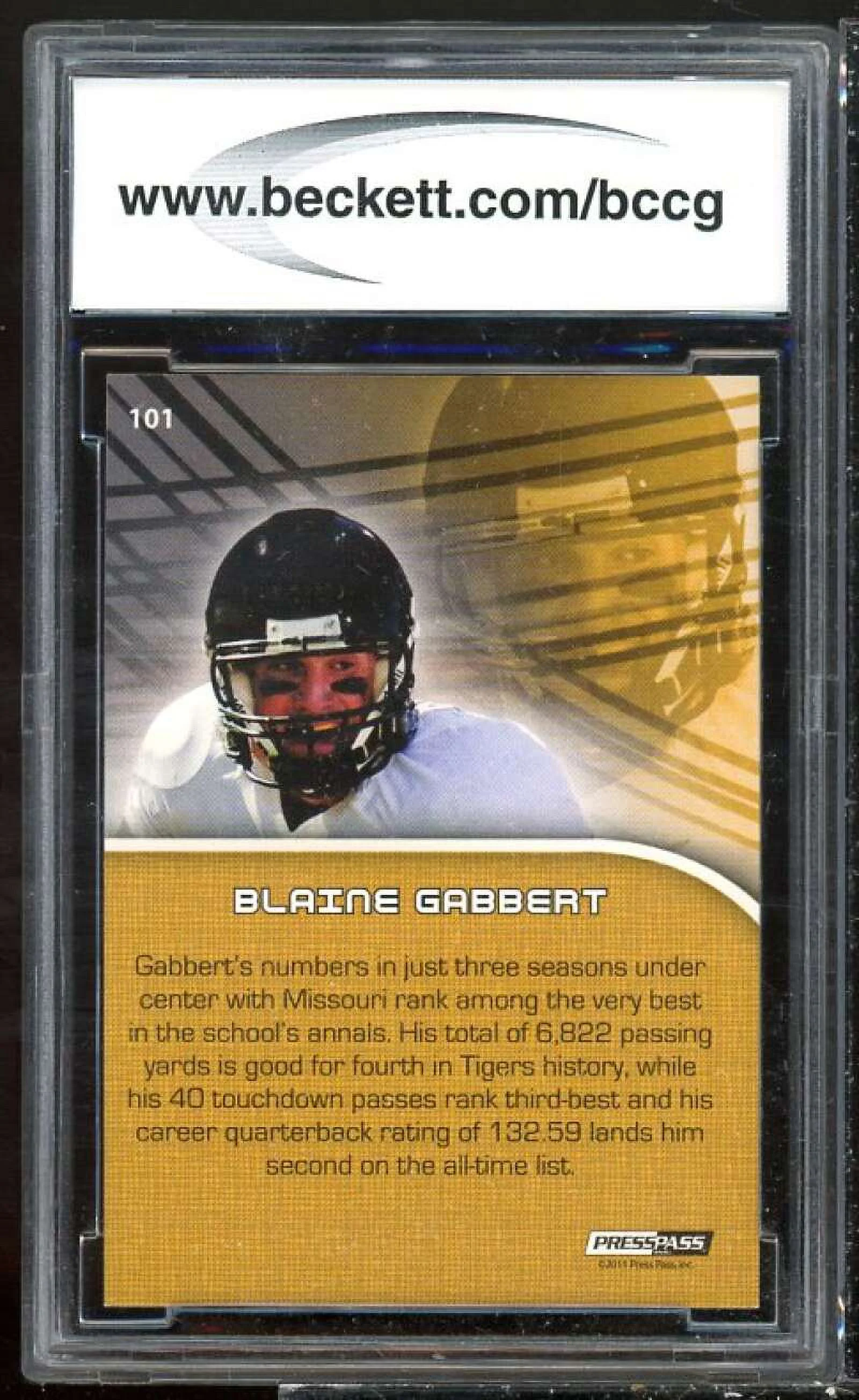 Blaine Gabbert Rookie Card 2011 Press Pass PP #101 BGS BCCG 10