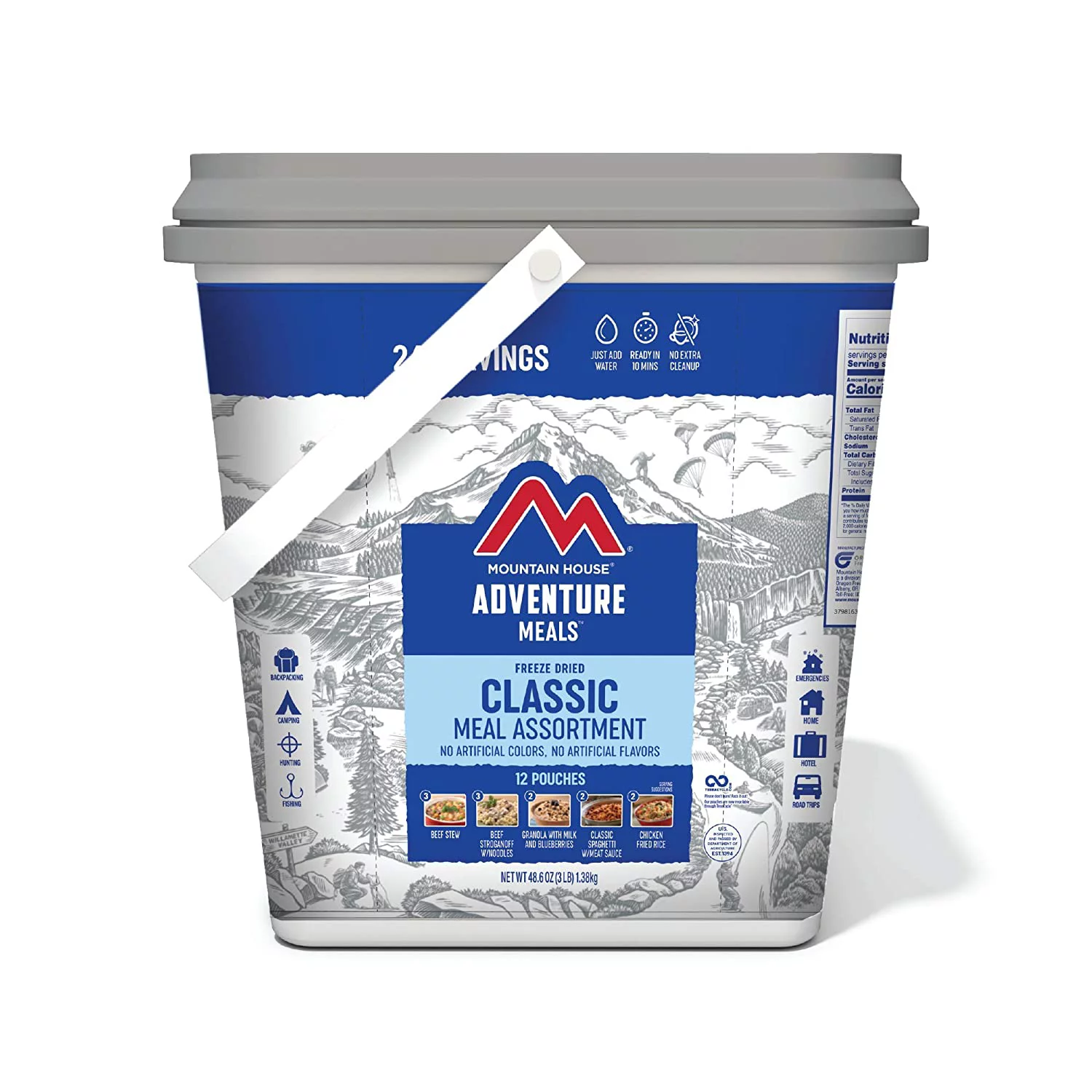 YILAN Classic Bucket | Freeze Dried Backpacking & Camping Food | 24 Servings