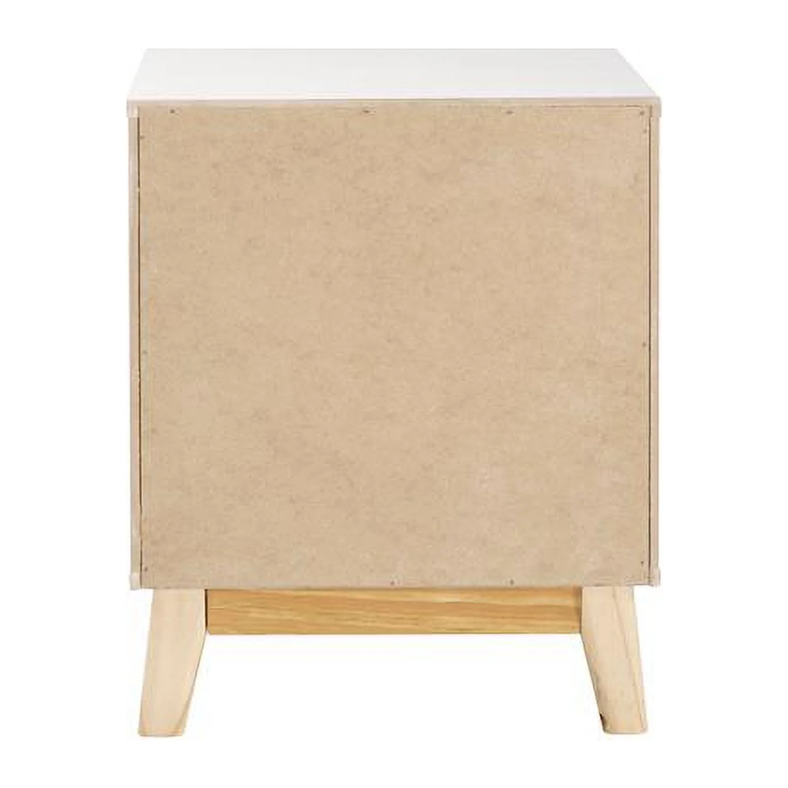 Home Square Wood One Drawer Nightstand in White Finish - Set of 2