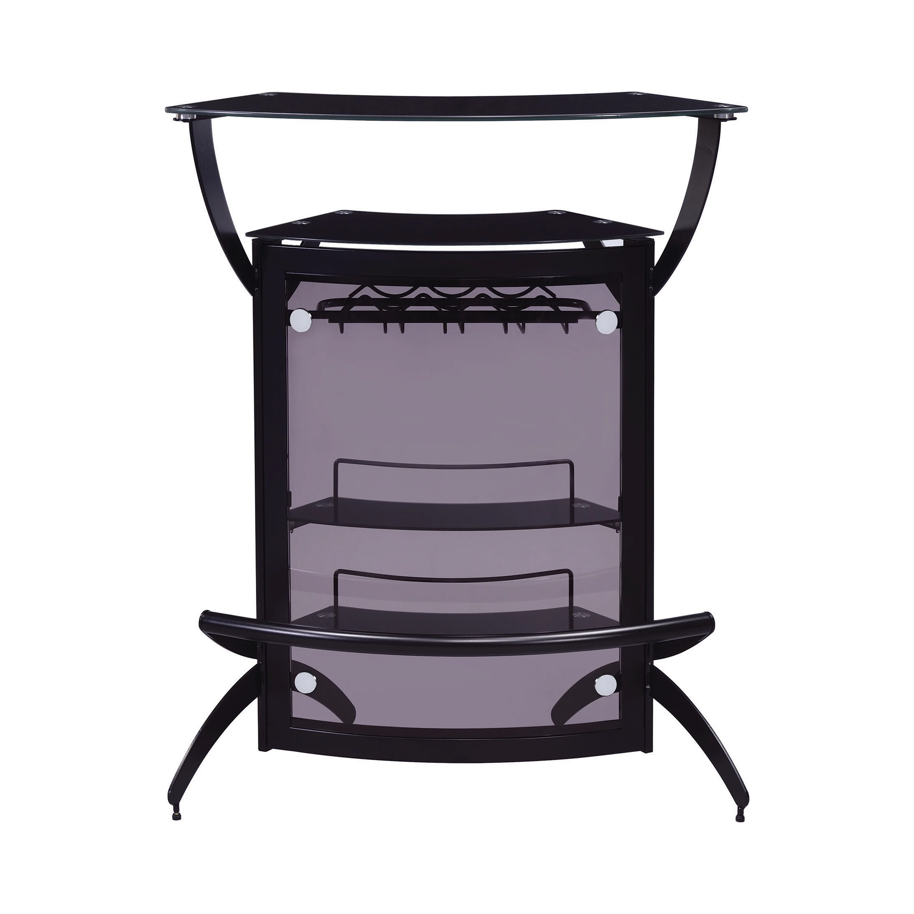 3-Bottle Wine Rack Bar Unit Smoked and Black