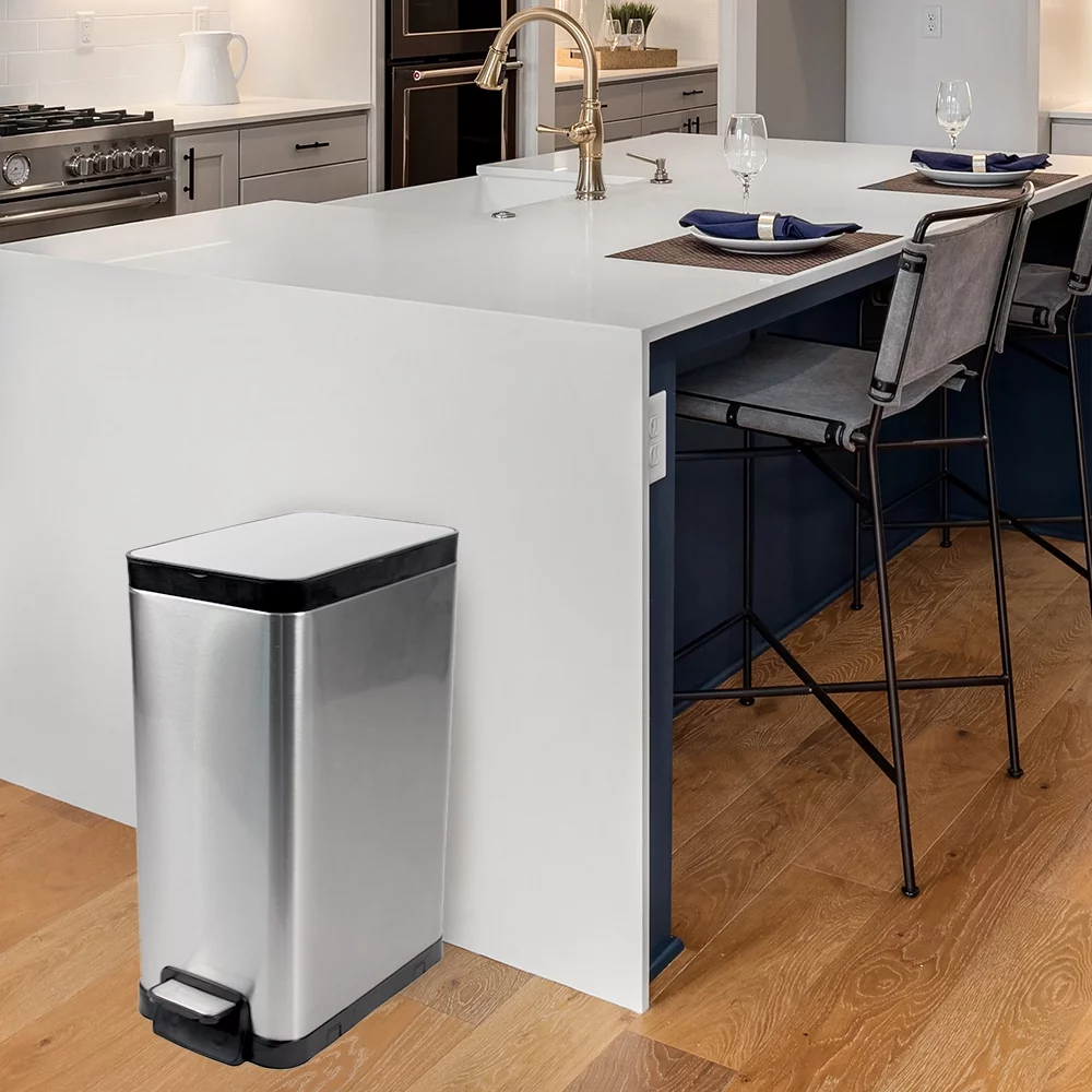 Better Homes & Gardens 7.9 Gallon Trash Can Stainless Steel Kitchen Trash Can