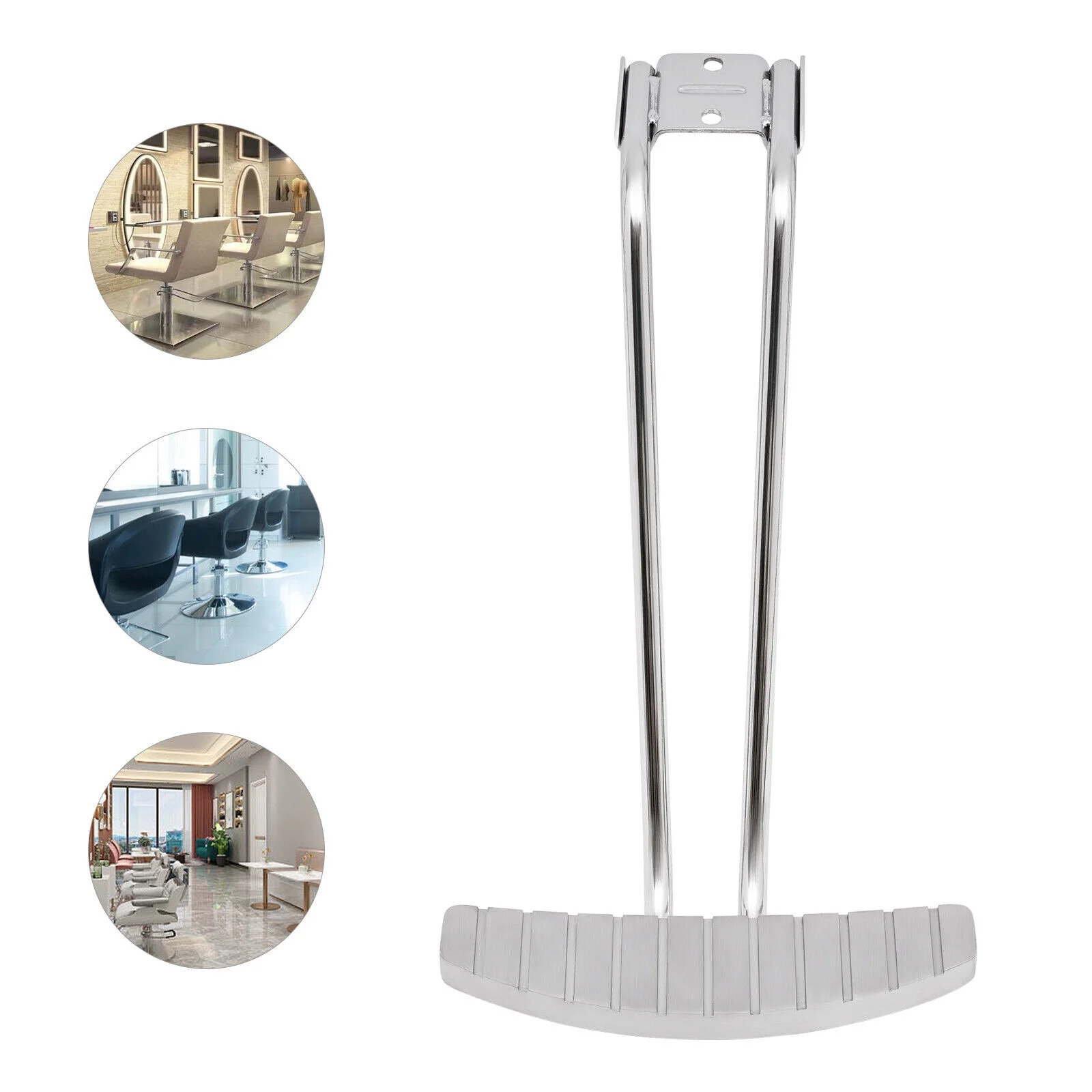 Silver Barber Chair Salon Shampoo Styling Hair Spa Beauty Equipment Footrest