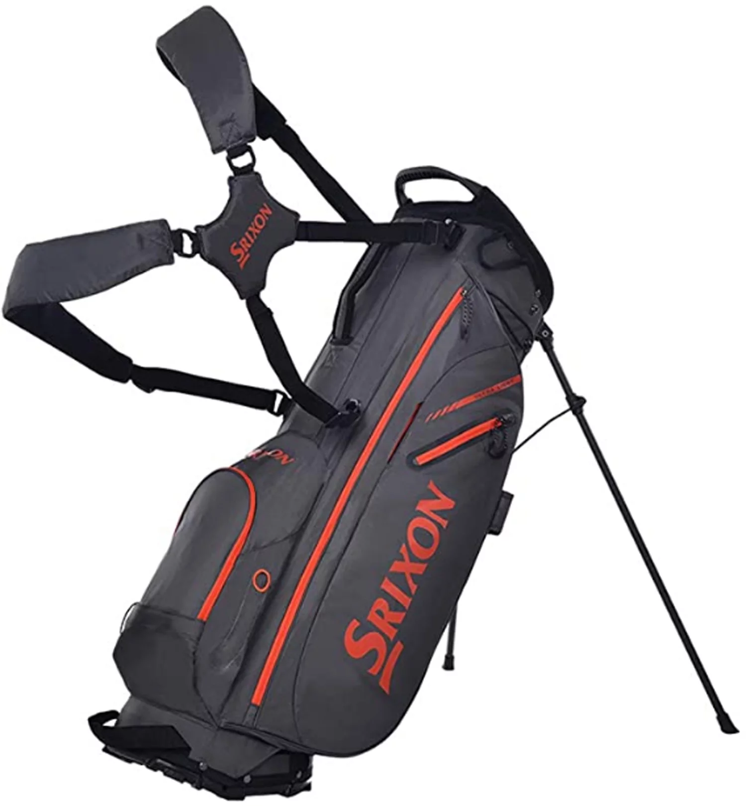 NEW Srixon Ultra Light Grey/Orange Red Double Strap Golf Stand/Carry Bag