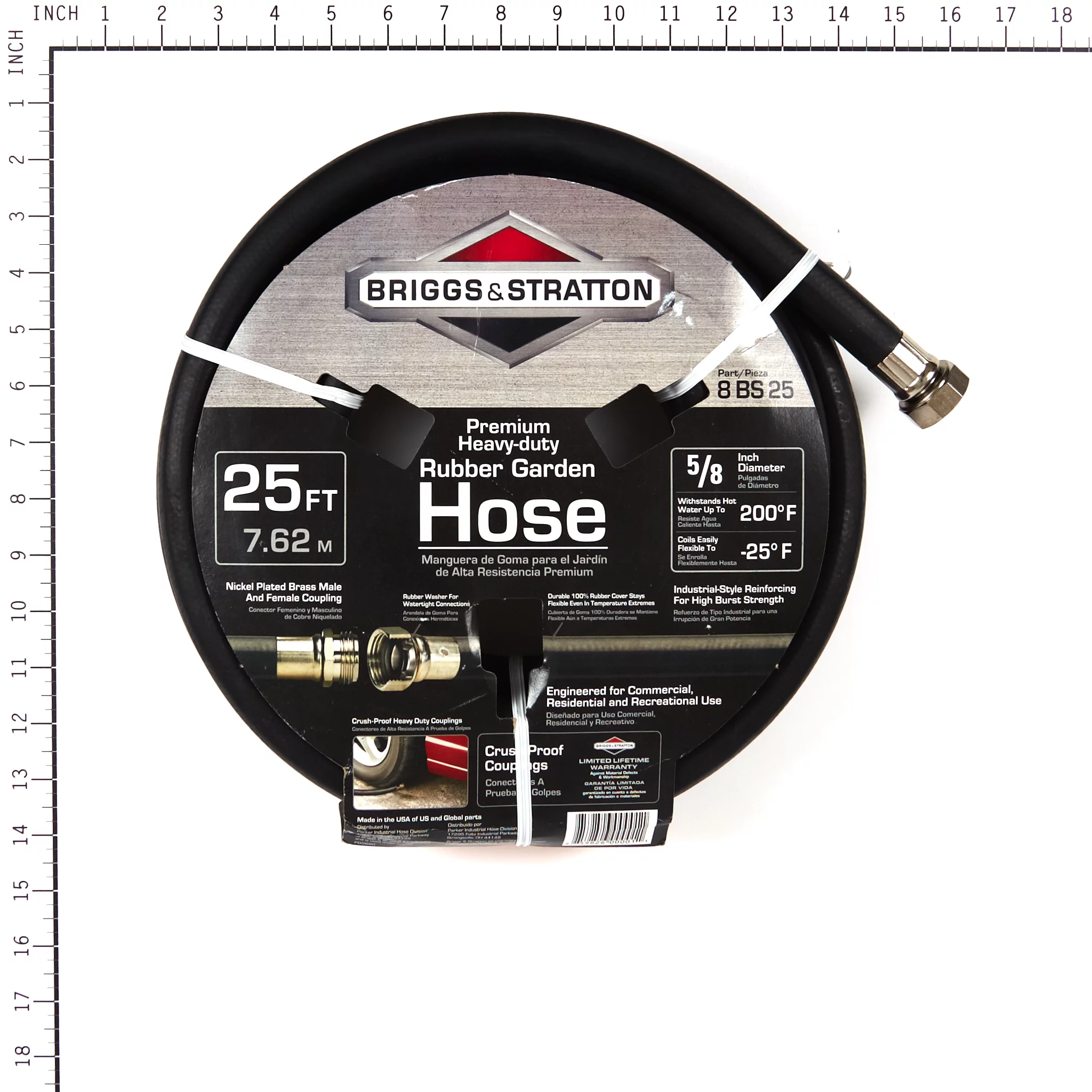 Briggs and Stratton Heavy-Duty Rubber Garden Hose (25ft)