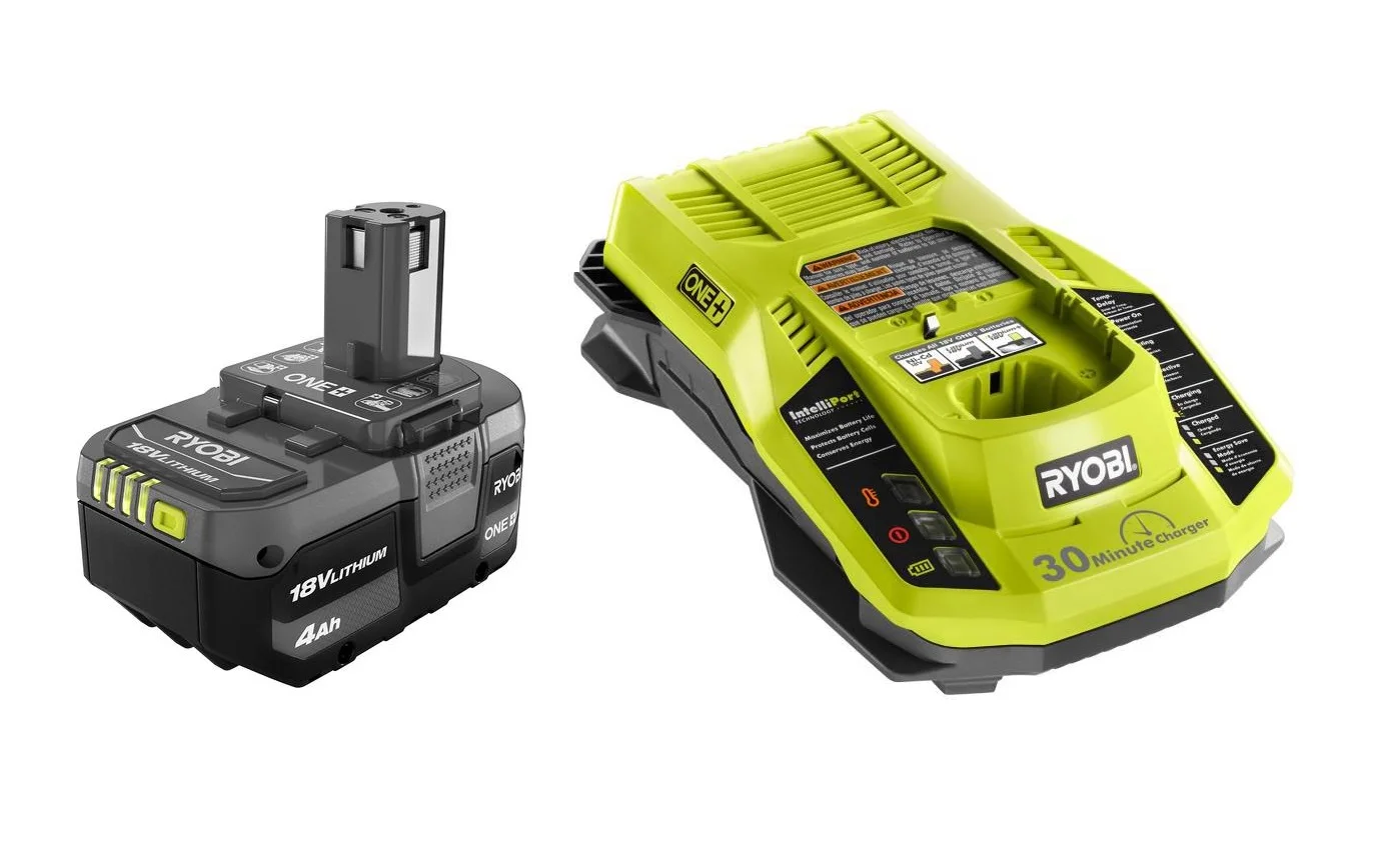 RYOBI 18V ONE+ Battery and Charger Kit - Bulk Packaged