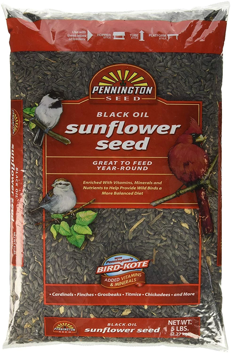 Pennington Black Oil Sunflower Seeds, 5 Lb.