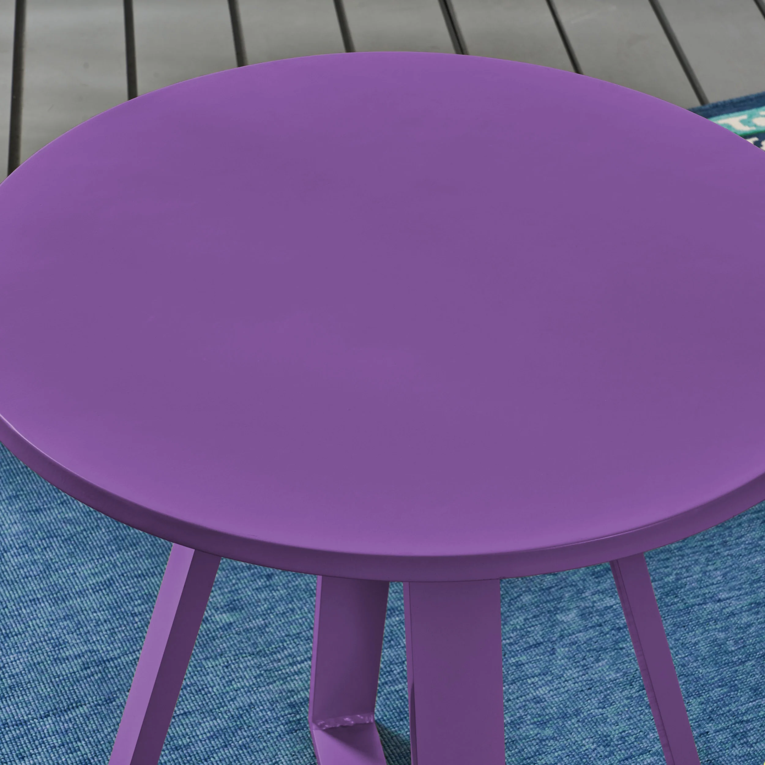 Lola Outdoor Iron Bistro Table, Matte Purple