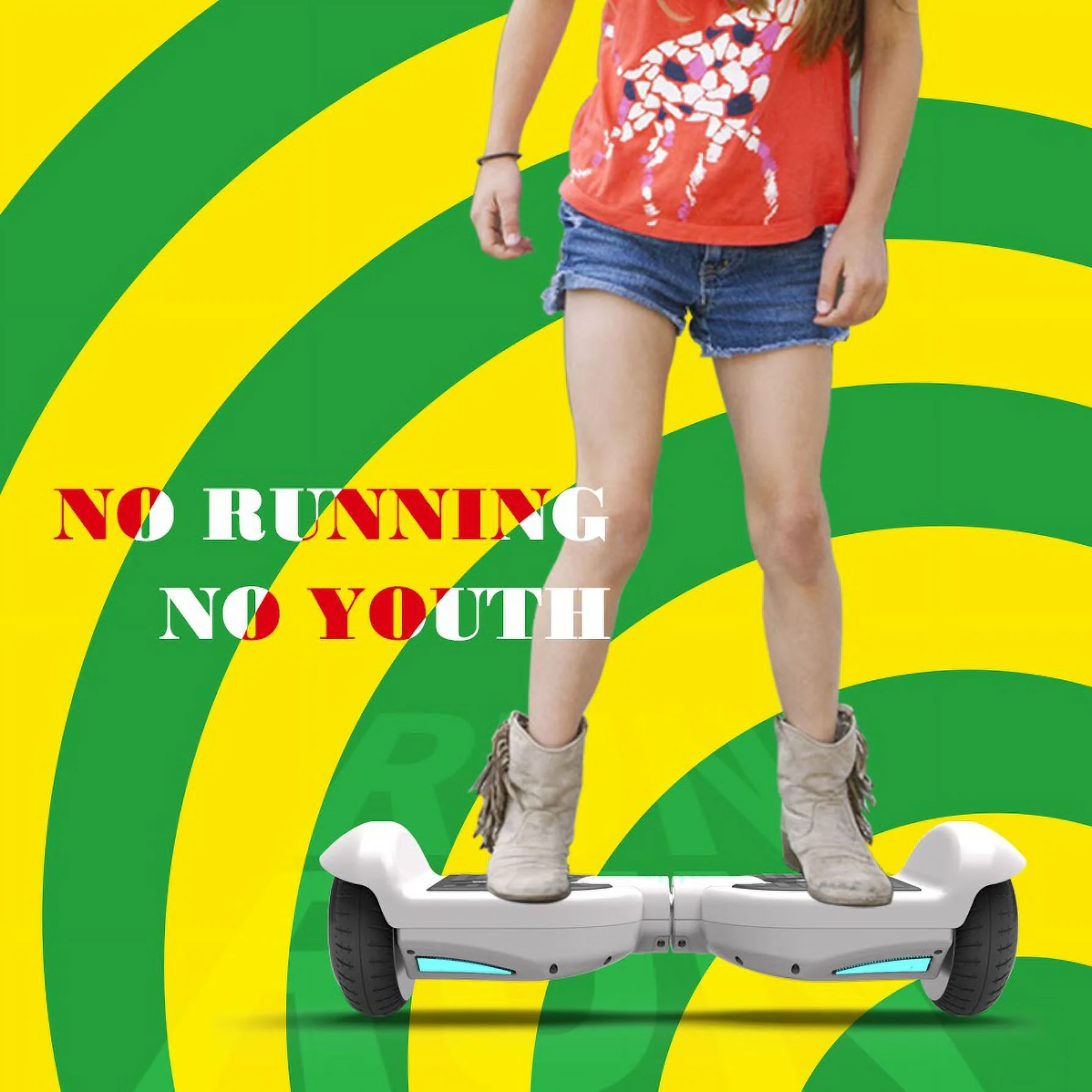 Hoverheart Bluetooth Hoverboard Two-Wheel Self Balancing Electric Scooter 6.5 In., Flash Wheel, White