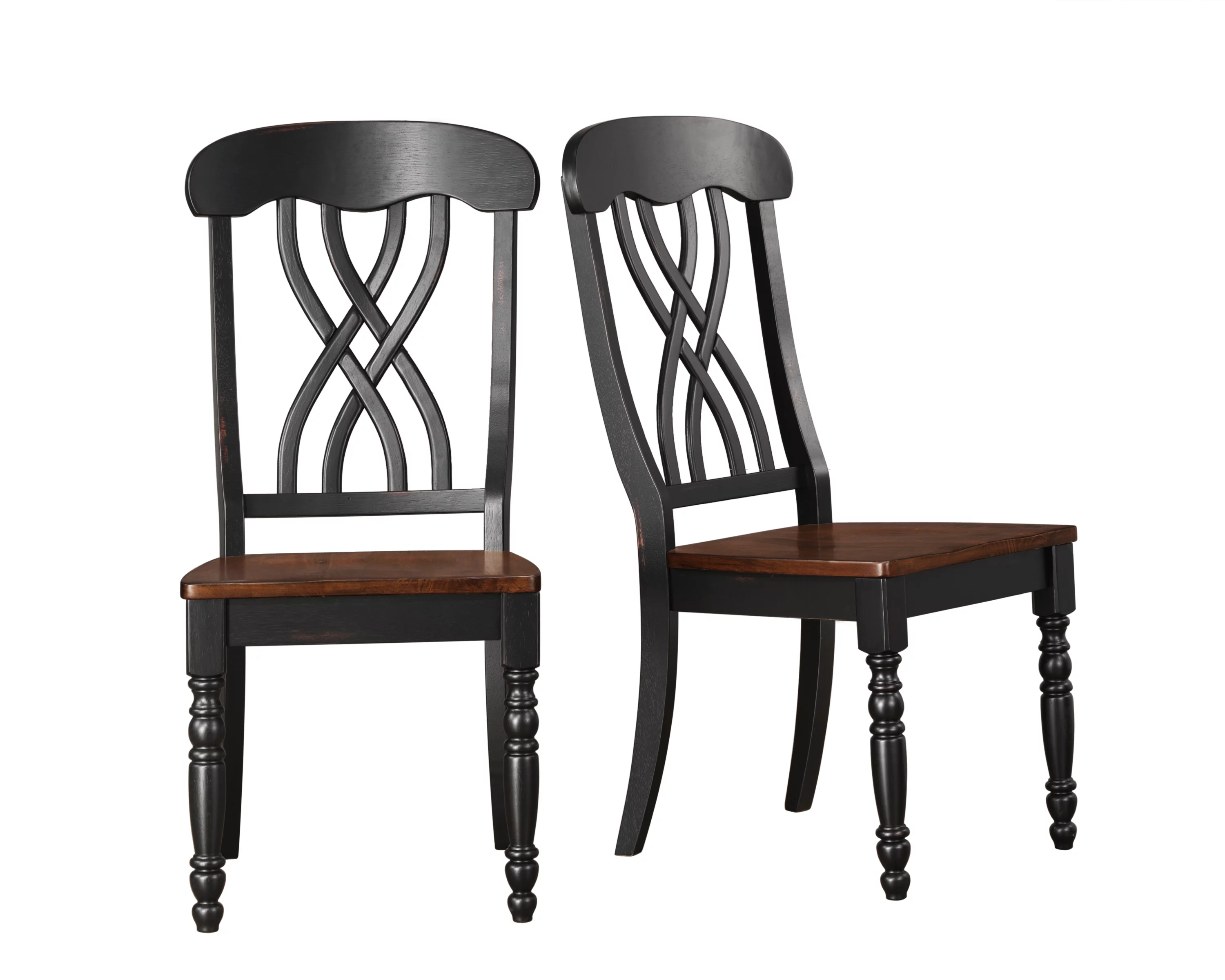 Weston Home Two Tone 5-Piece Round Dining Set, Antique Black