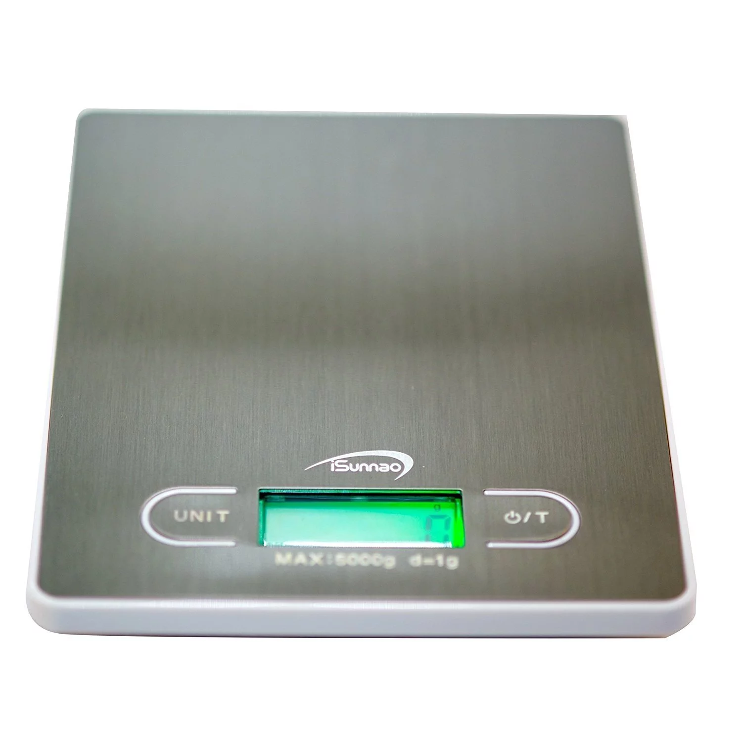 iSunnao Electronic Digital Kitchen Scale Small Sleek Design Food Weighing in Grams Ounces and Pounds, up to 11 lb. (5 Kg), White