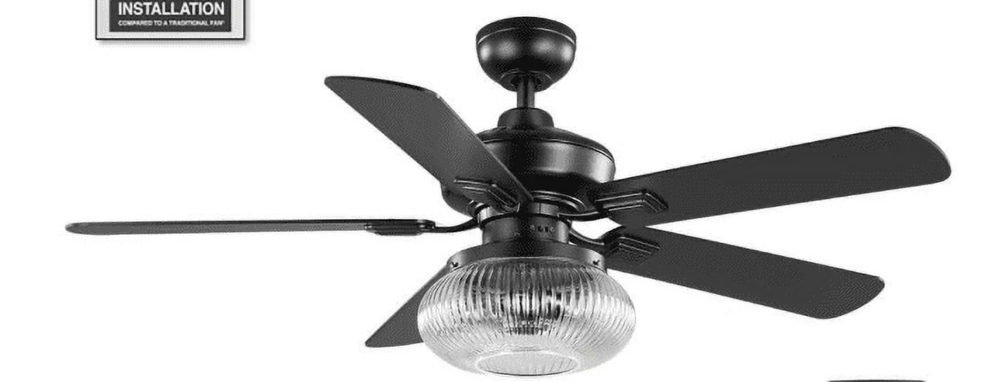 52 in. Rimgate Indoor Matte Black LED Ceiling Fan with Remote Control