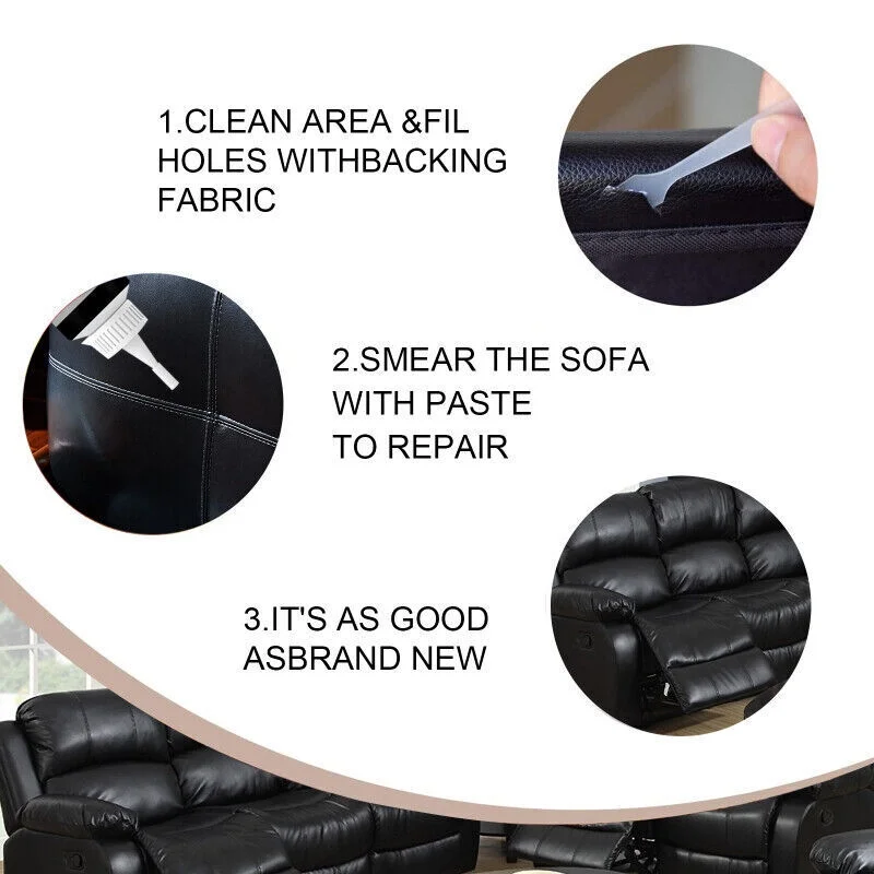 Advanced Leather Repair Kit Filler Vinyl DIY Car Seat Patch Sofa Rip Holes 🔥