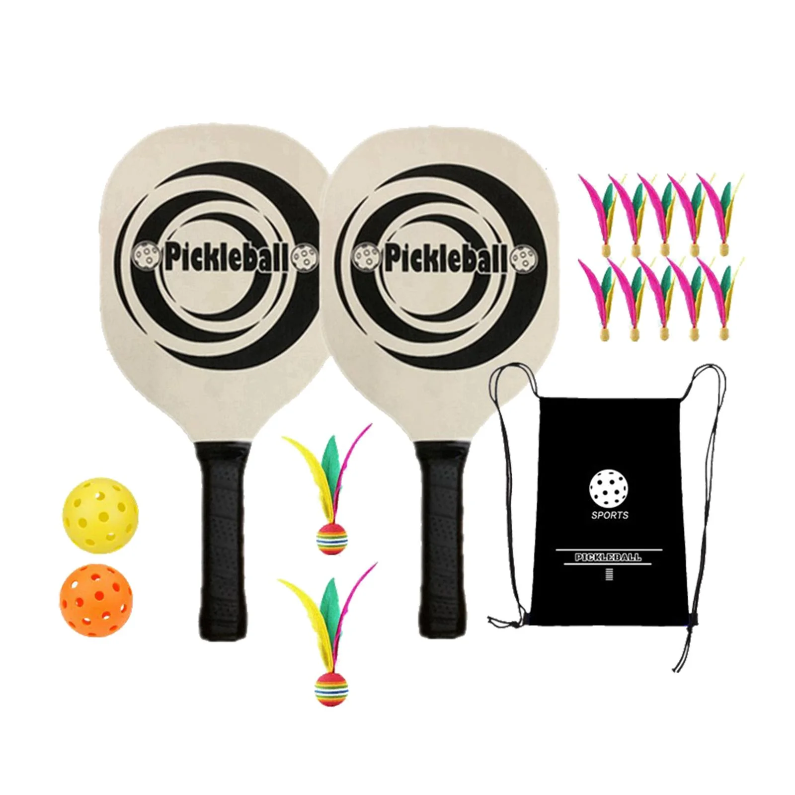 Pickleball Paddles with 2 Rackets 2 Balls Ergonomic Grip Pickleball Racquets